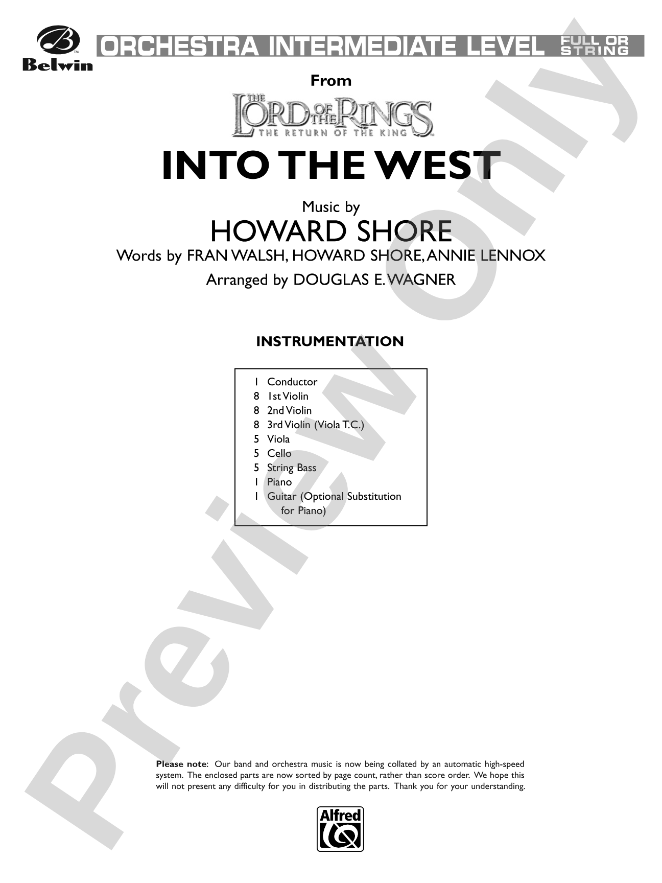 Great Movie Themes: String Orchestra Conductor Score & Parts