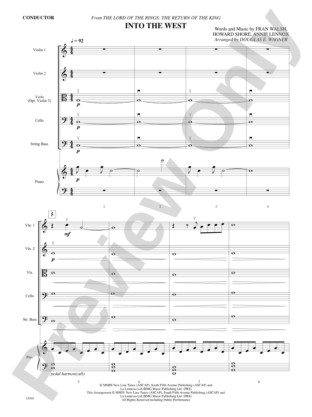 Great Movie Themes: String Orchestra Conductor Score & Parts