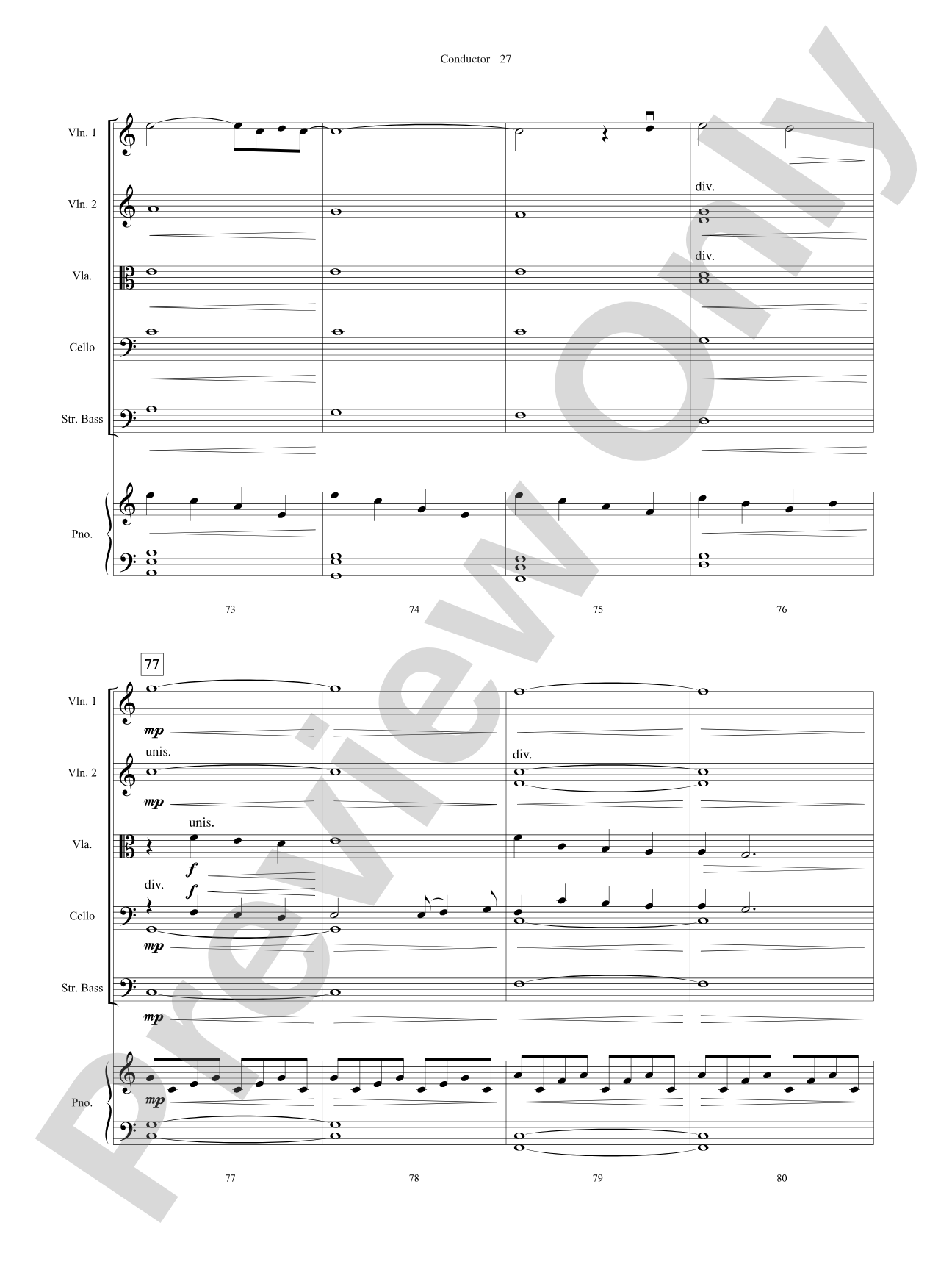 Great Movie Themes: String Orchestra Conductor Score & Parts