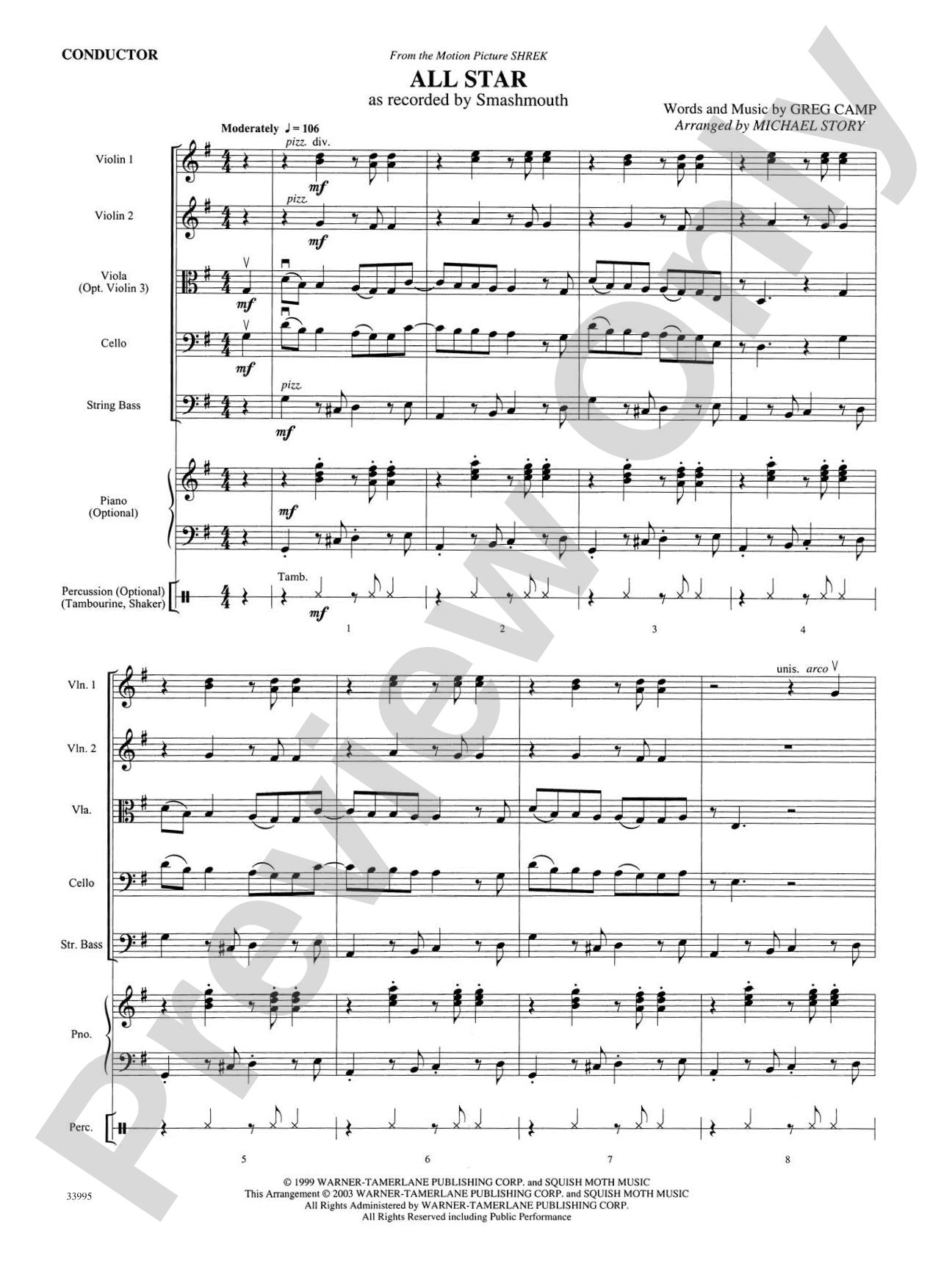 Great Movie Themes: String Orchestra Conductor Score & Parts