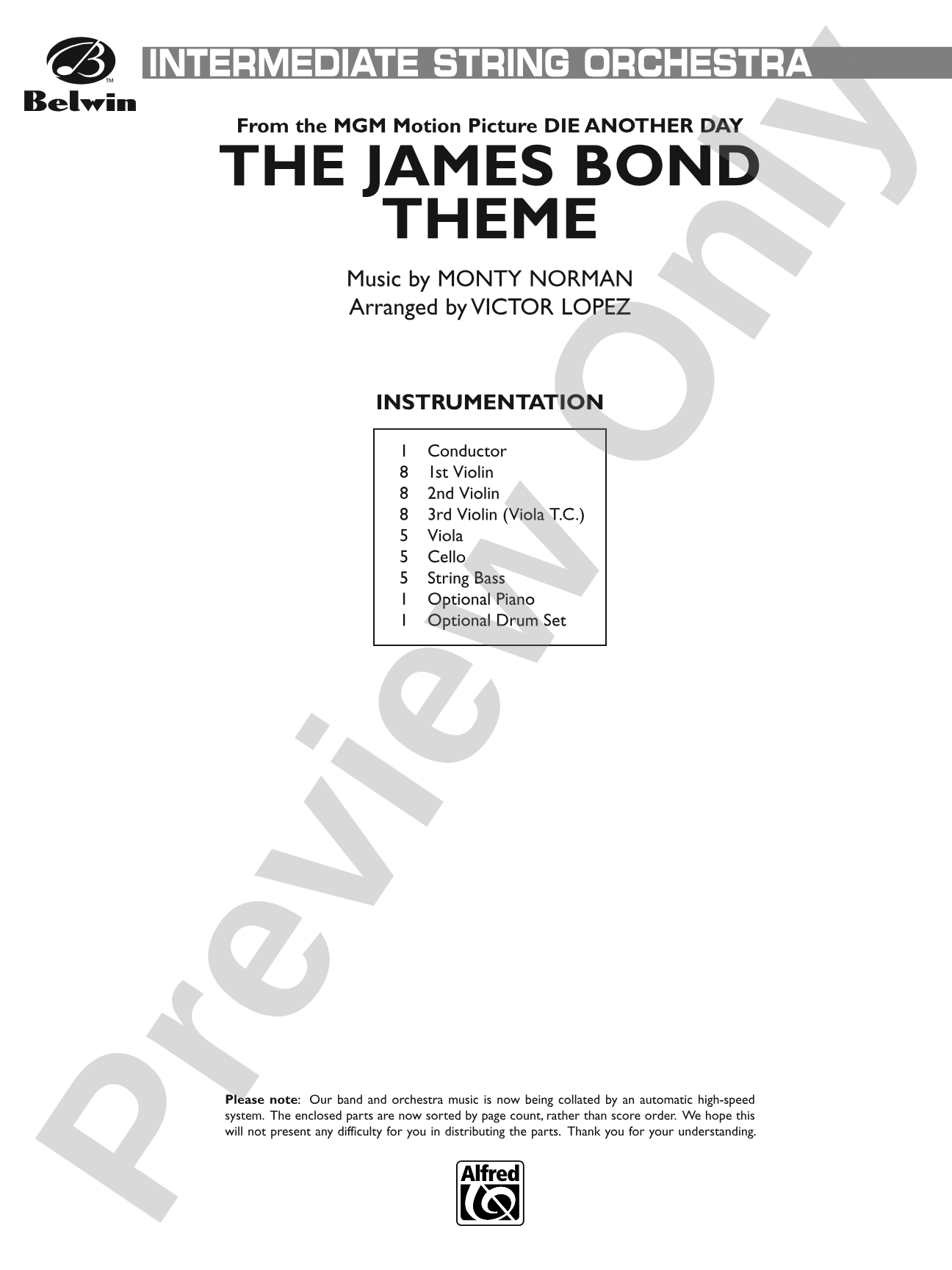 Great Movie Themes: String Orchestra Conductor Score & Parts