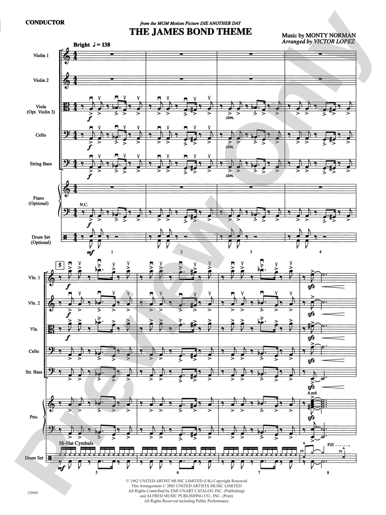 Great Movie Themes: String Orchestra Conductor Score & Parts