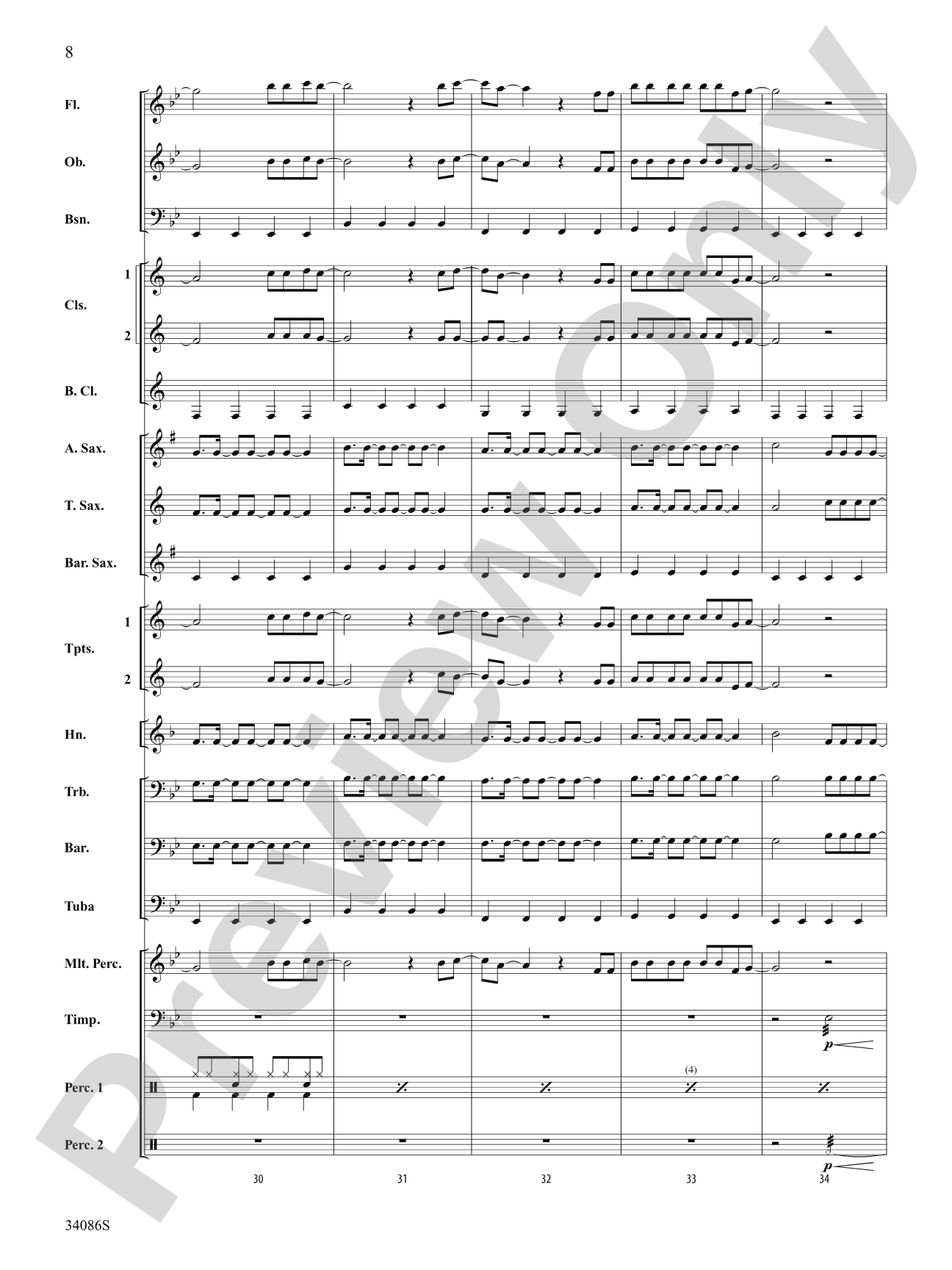 The Edge of Glory: Concert Band Conductor Score & Parts