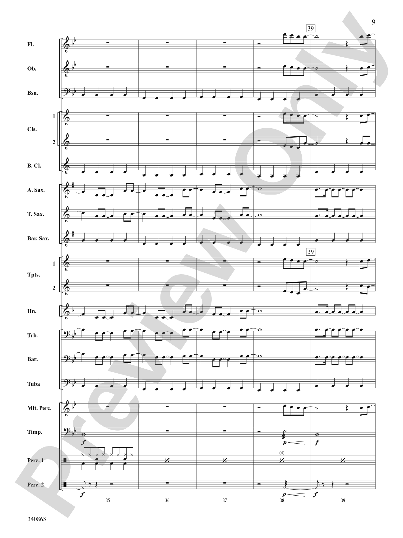 The Edge of Glory: Concert Band Conductor Score & Parts