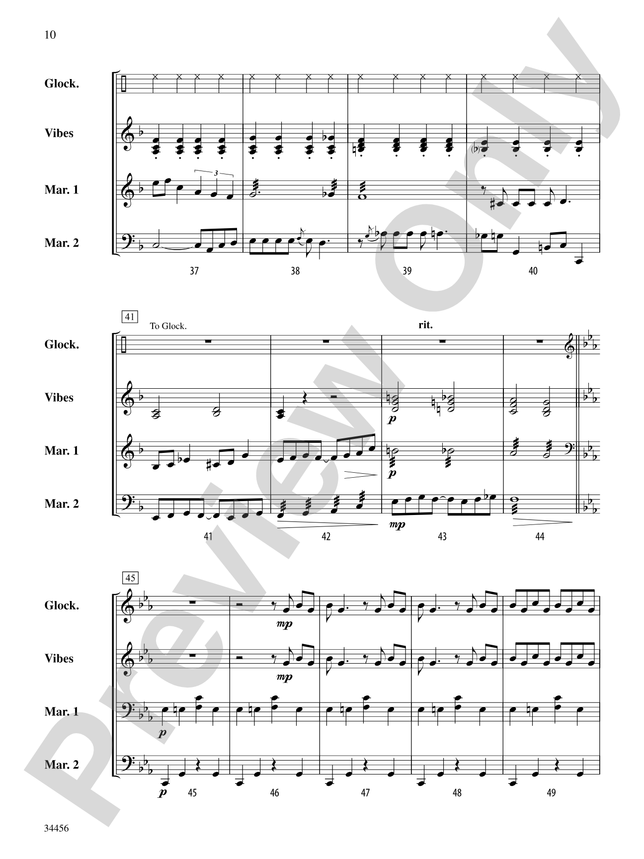 Gershwin Preludes (I-III) for Mallet Ensemble: Score