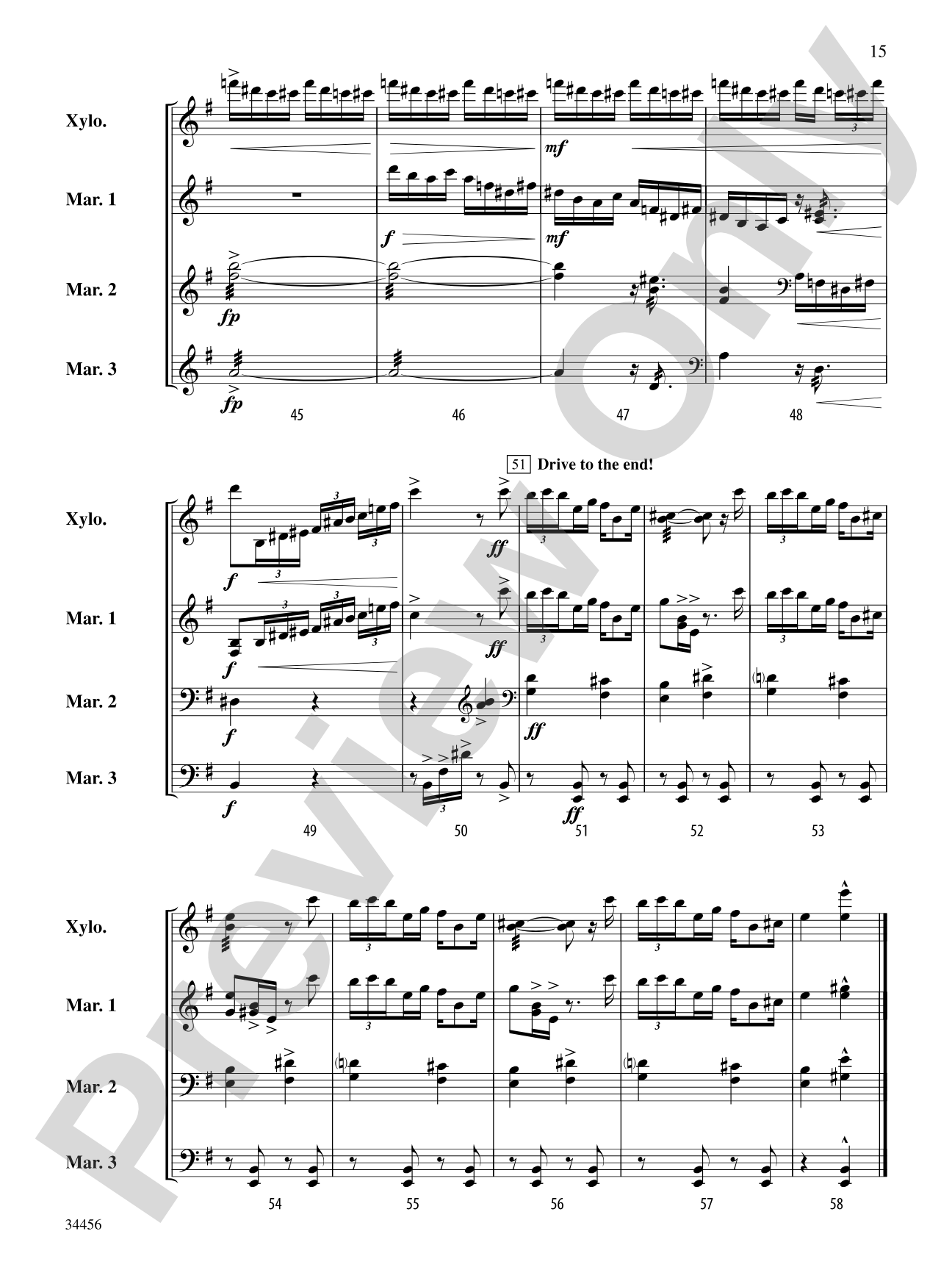 Gershwin Preludes (I-III) for Mallet Ensemble: Score