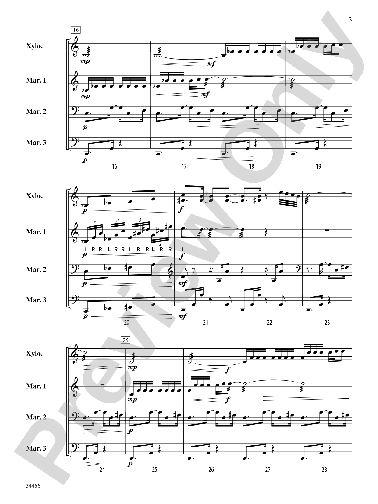 Gershwin Preludes (I-III) for Mallet Ensemble: Score