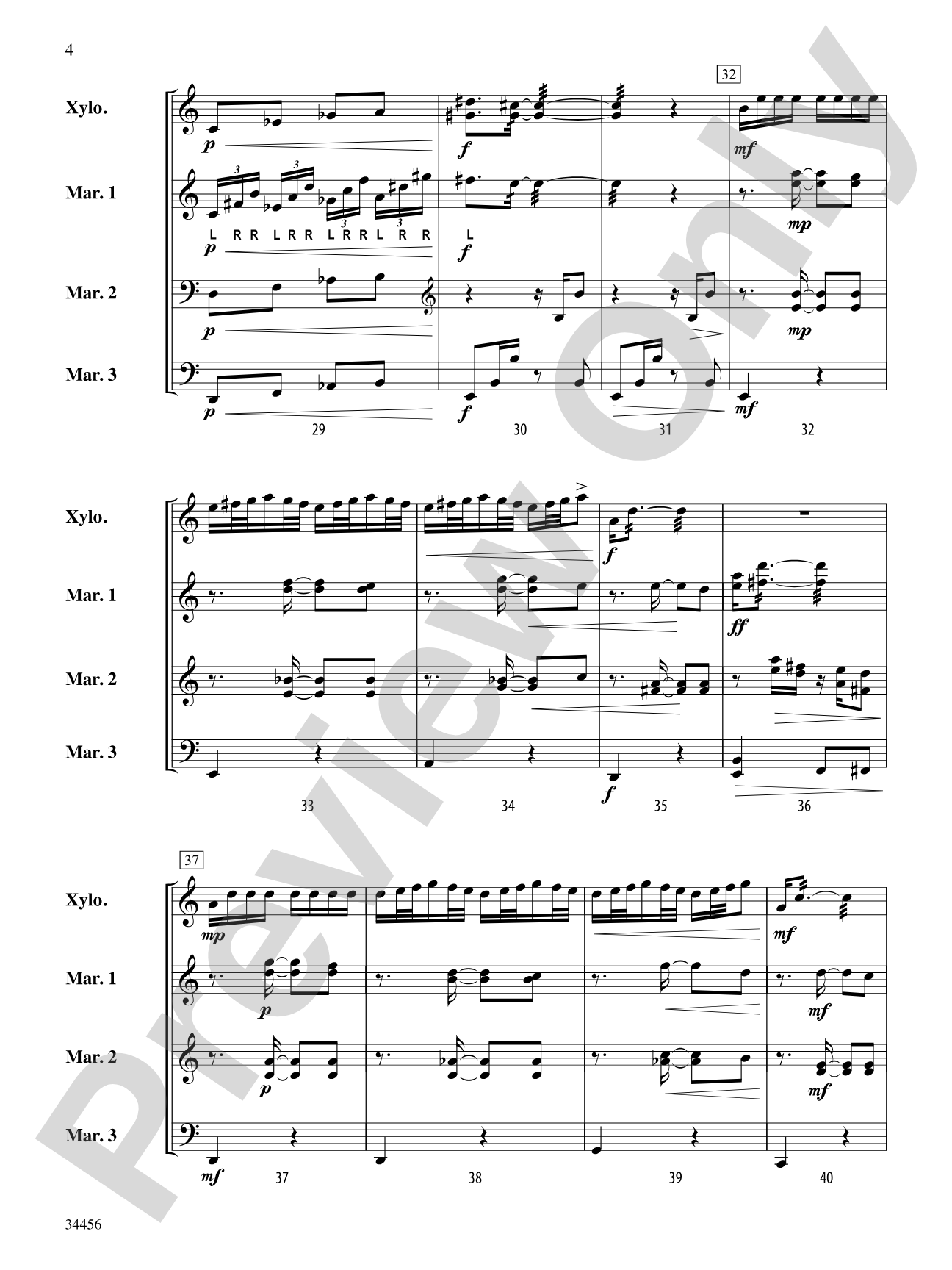 Gershwin Preludes (I-III) for Mallet Ensemble: Score
