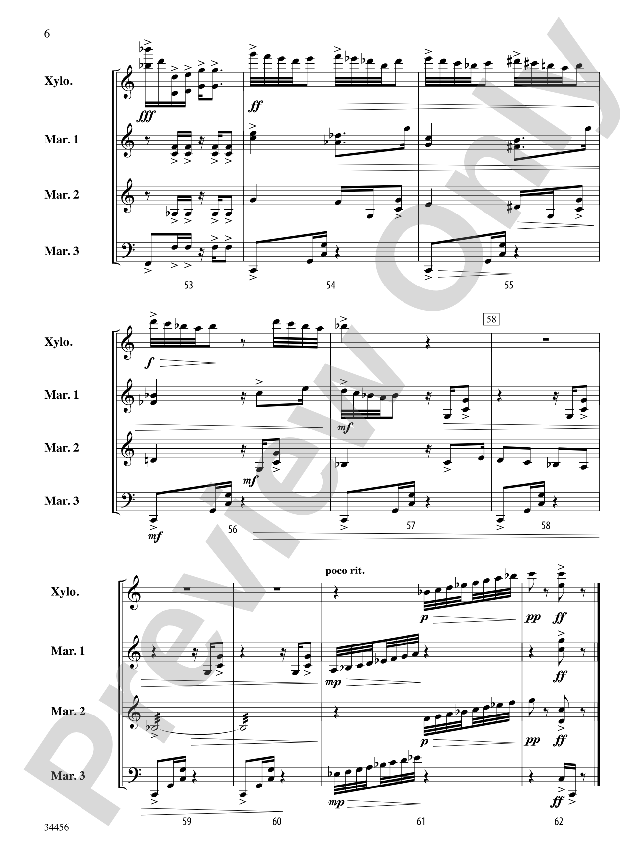 Gershwin Preludes (I-III) for Mallet Ensemble: Score