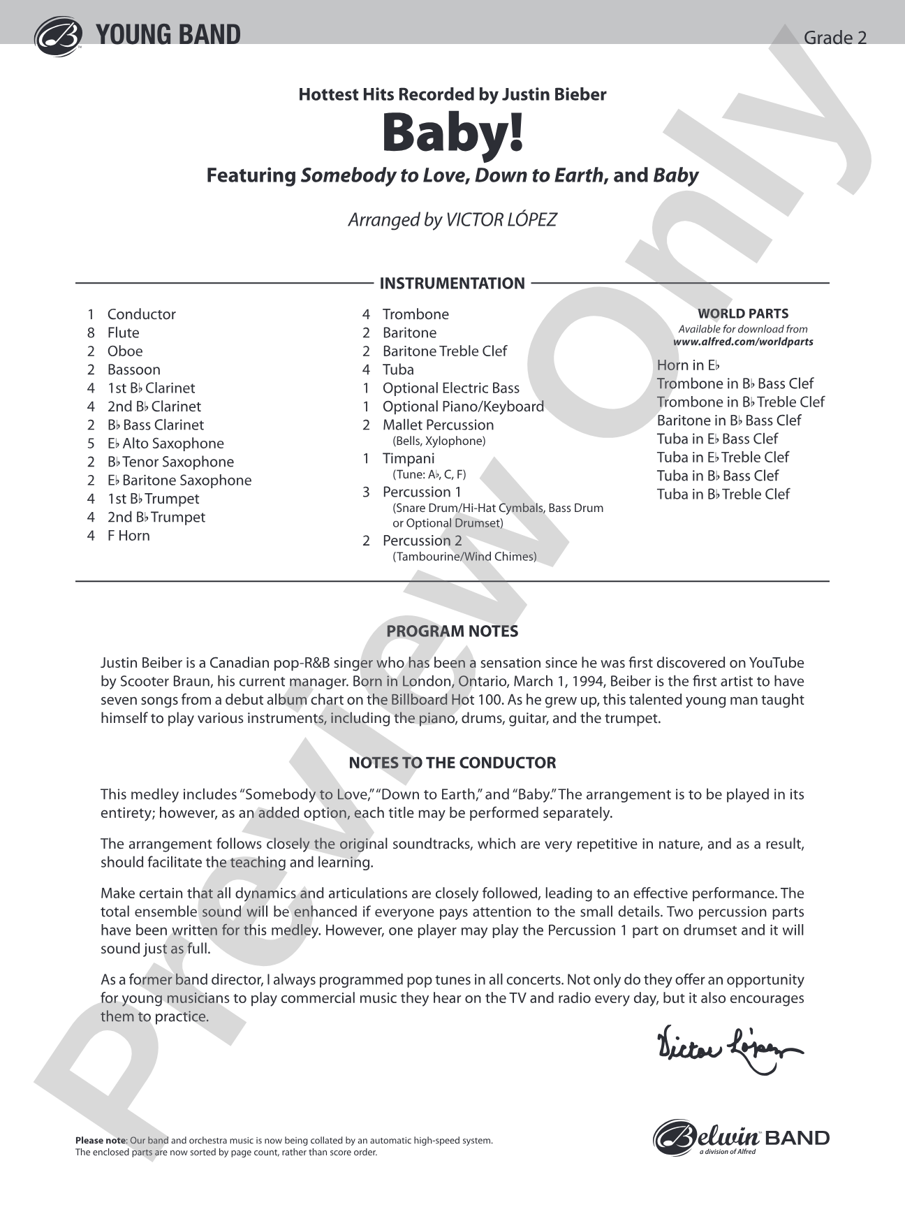 Baby!: Concert Band Conductor Score & Parts