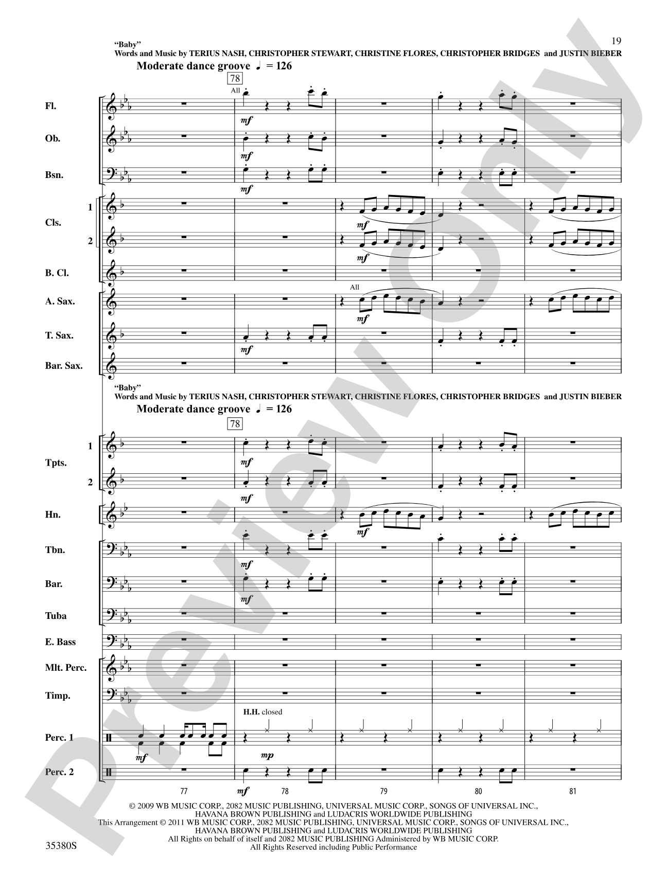 Baby!: Concert Band Conductor Score & Parts