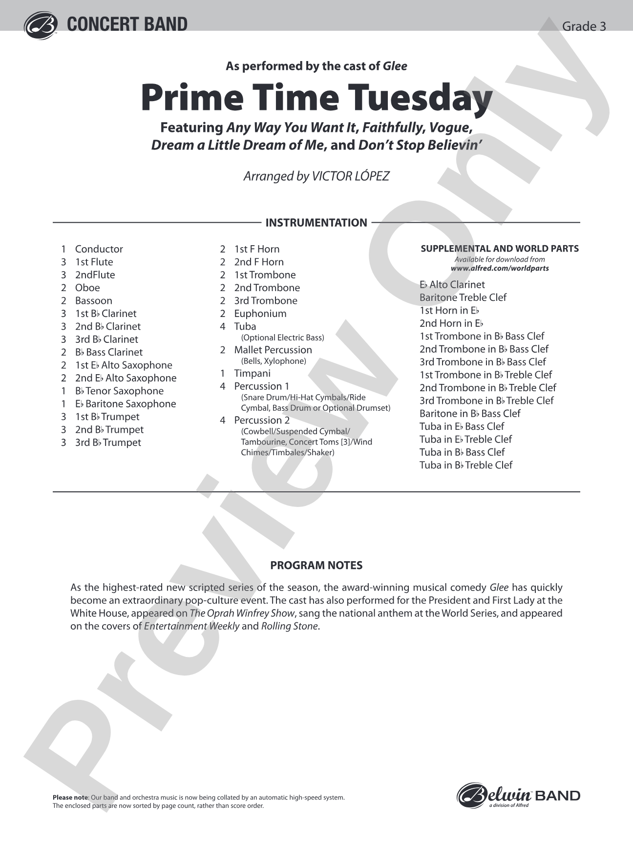 Prime Time Tuesday: Concert Band Conductor Score & Parts