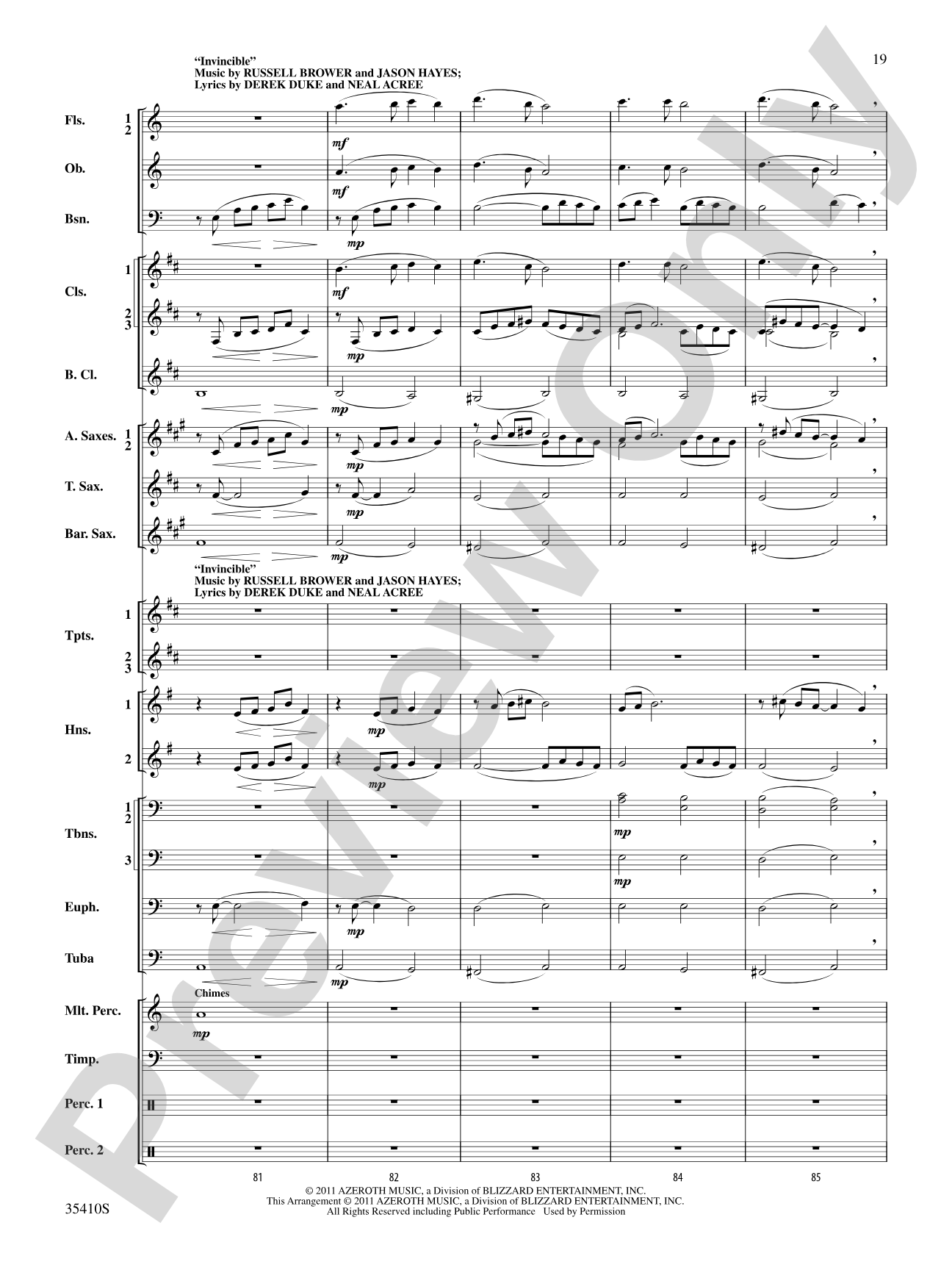 World of Warcraft, Suite from: Concert Band Conductor Score & Parts