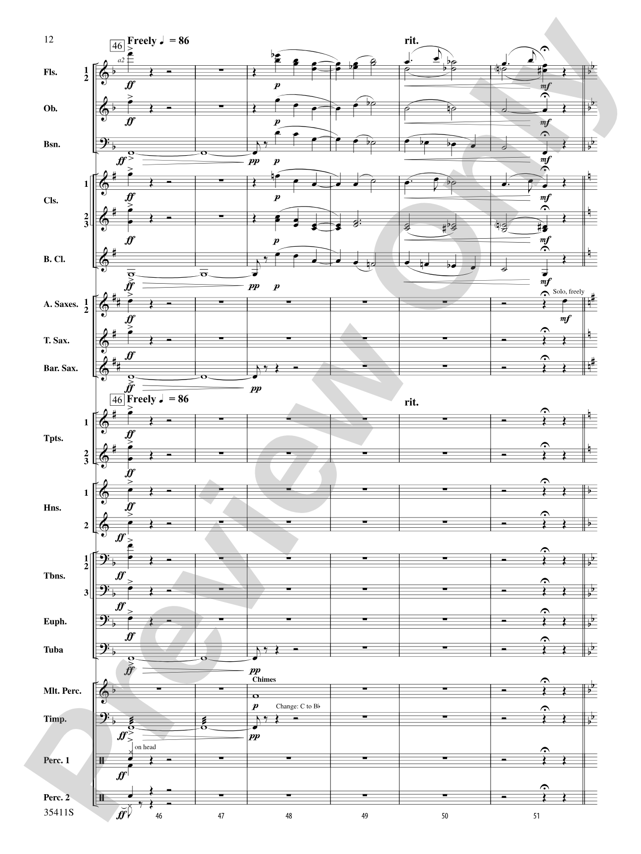 A Man and His Soul: Concert Band Conductor Score & Parts