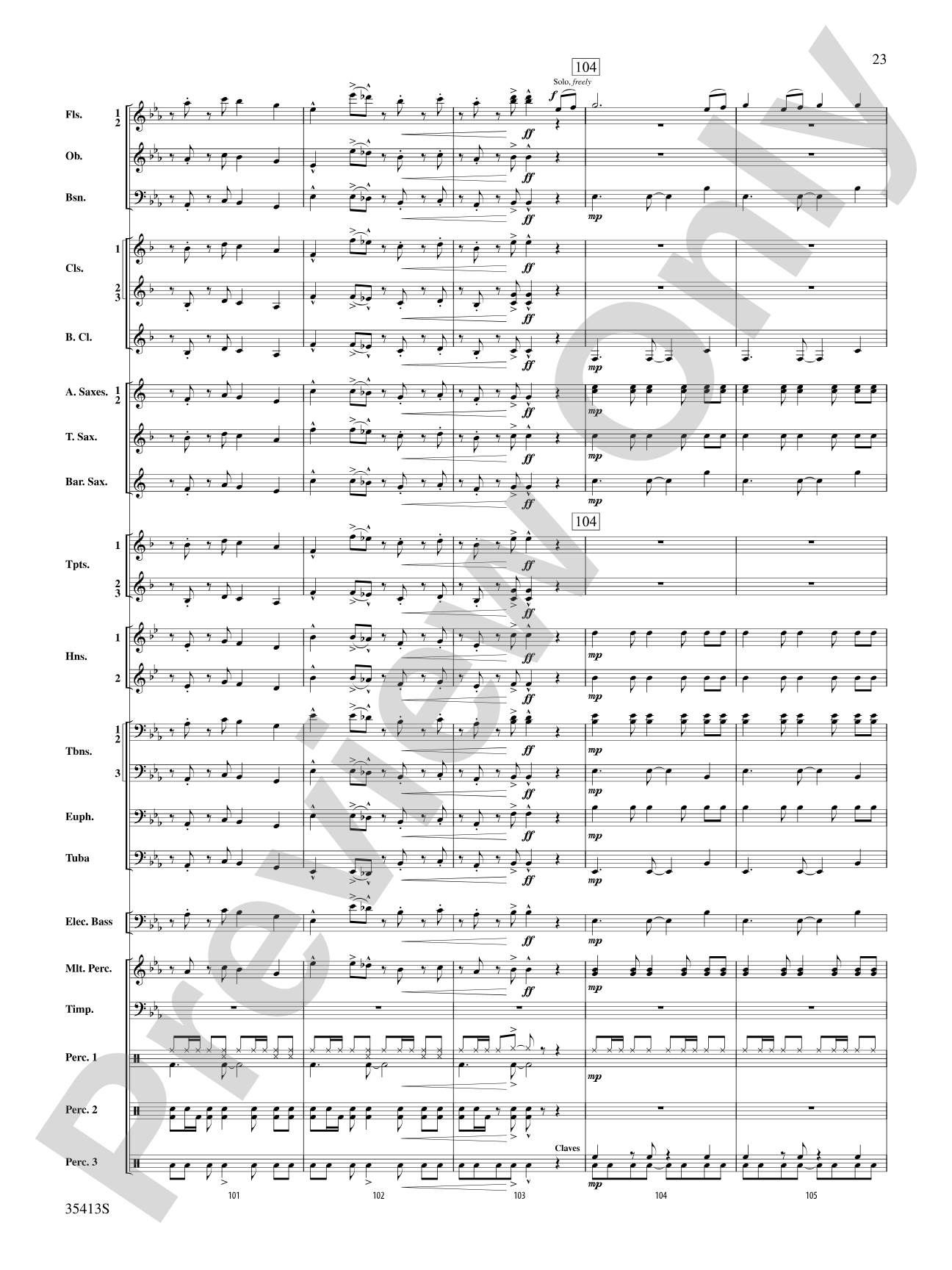 Crooner’s Serenade: Concert Band Conductor Score & Parts