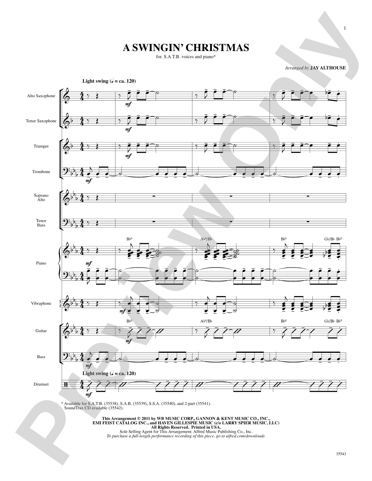 A Swingin' Christmas: Choral SoundPax