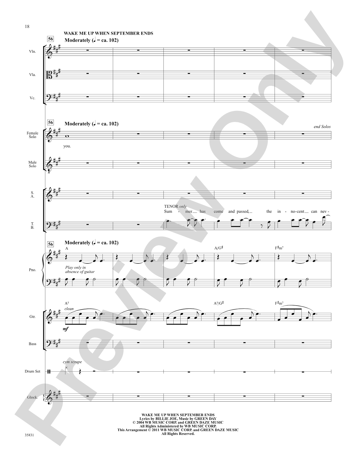 Green Day on Stage: Selections from American Idiot: Choral SoundPax