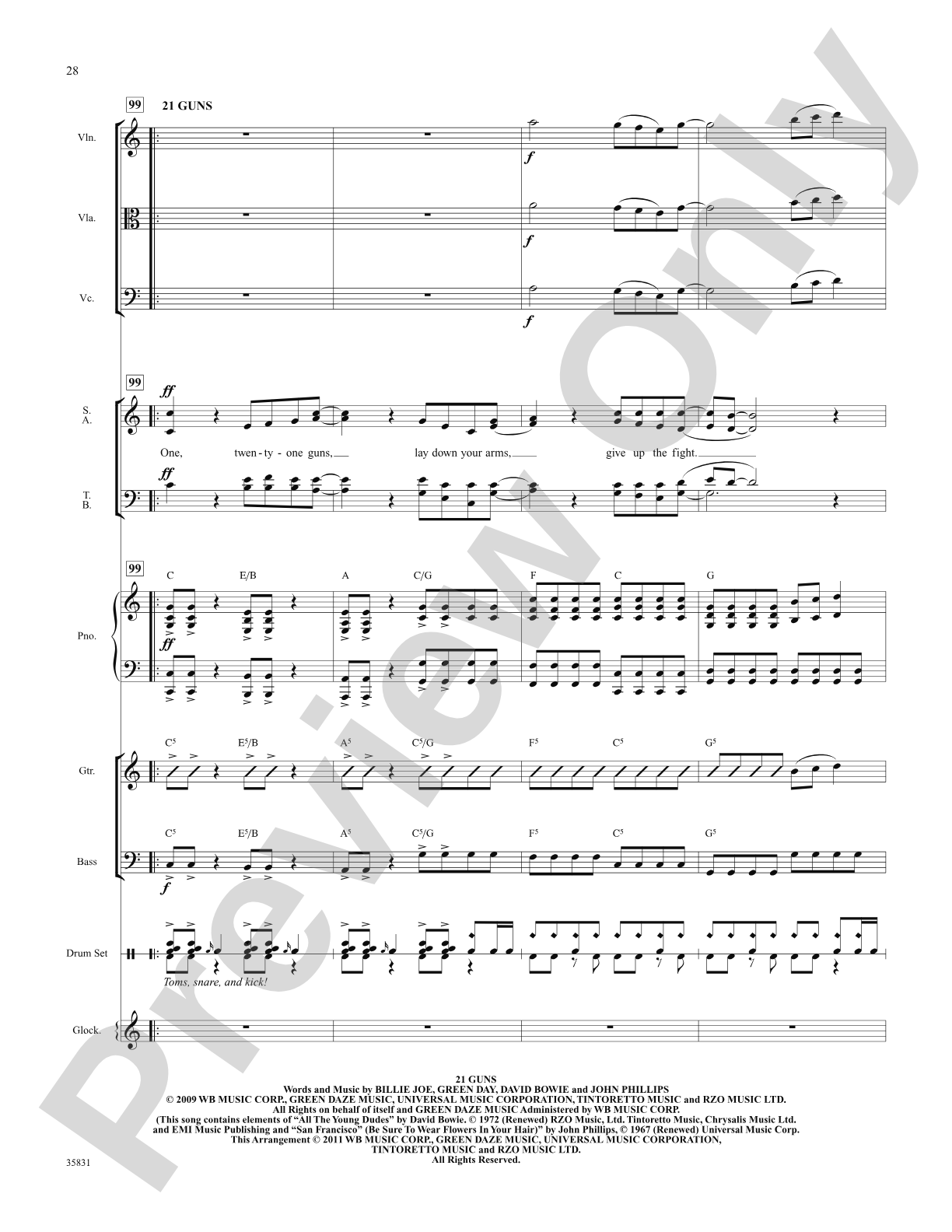 Green Day on Stage: Selections from American Idiot: Choral SoundPax