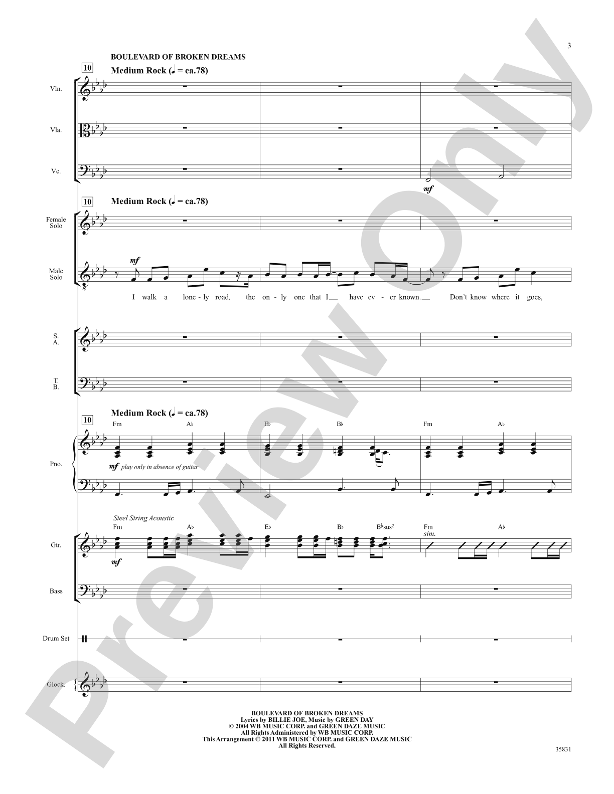 Green Day on Stage: Selections from American Idiot: Choral SoundPax