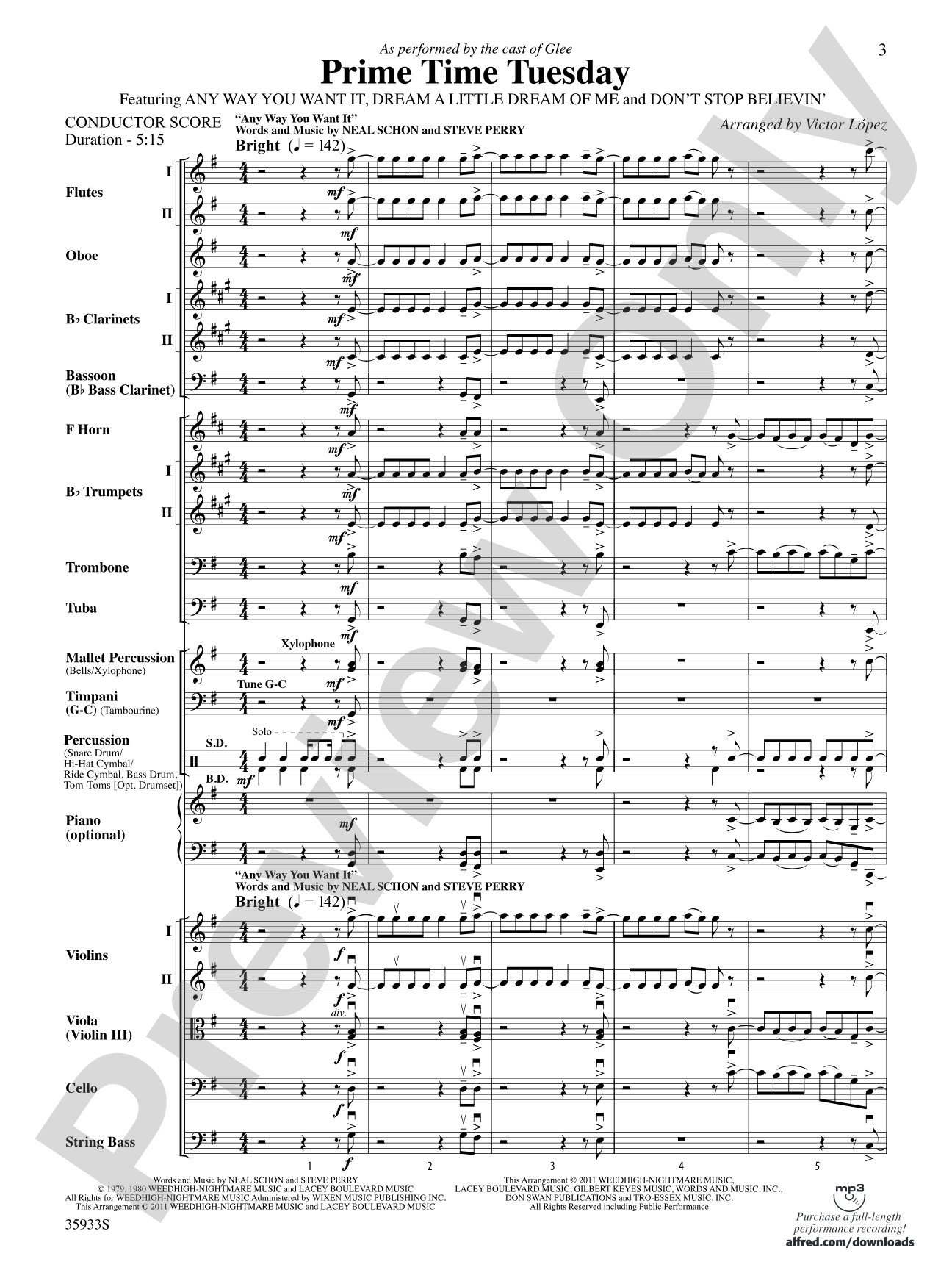 Prime Time Tuesday: Full Orchestra Conductor Score & Parts