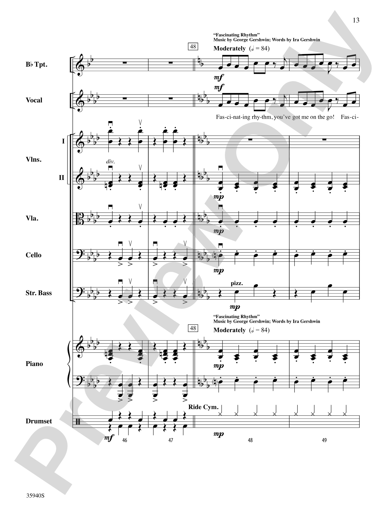 That Gershwin Rhythm: String Orchestra Conductor Score & Parts