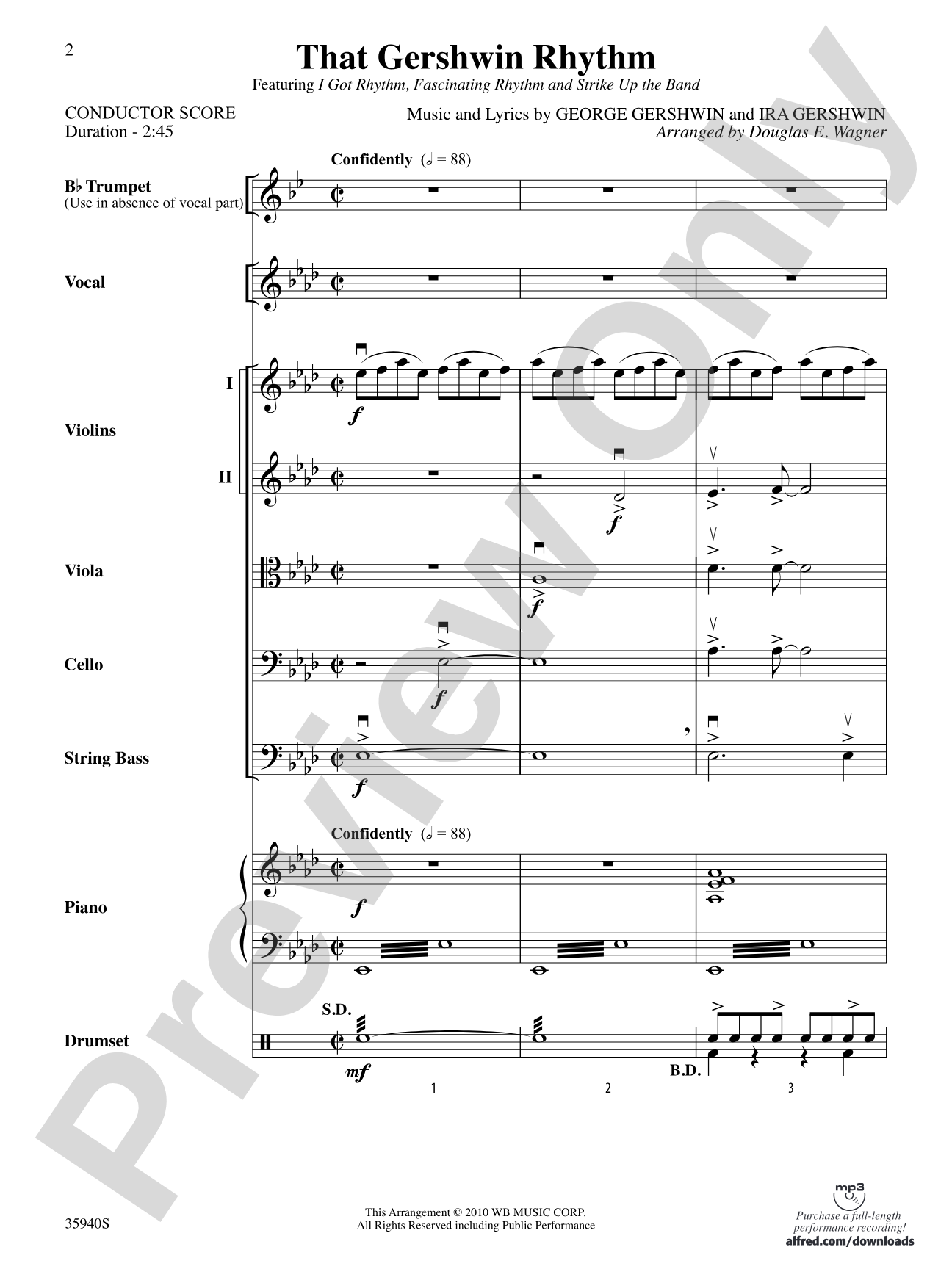 That Gershwin Rhythm: String Orchestra Conductor Score & Parts