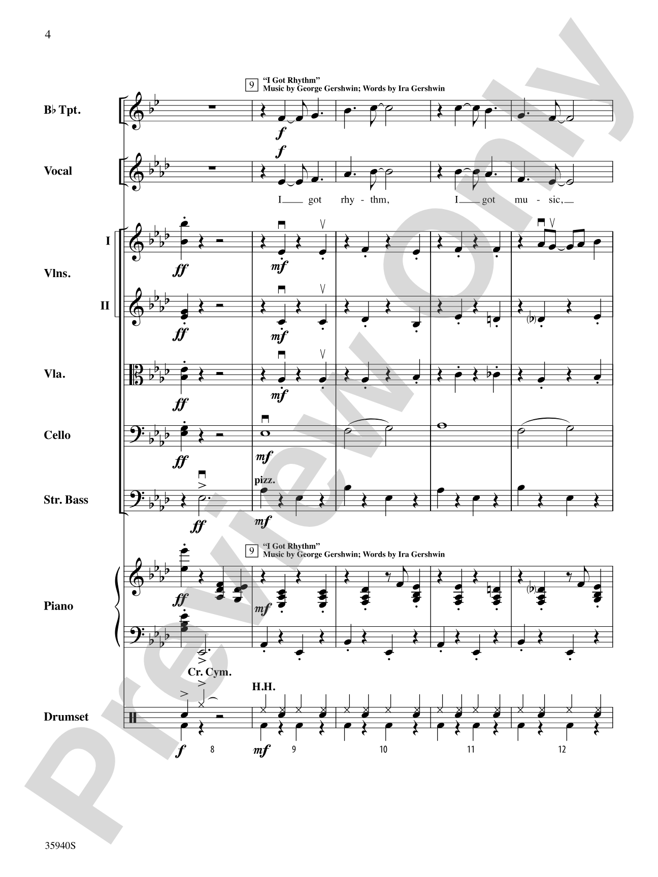 That Gershwin Rhythm: String Orchestra Conductor Score & Parts