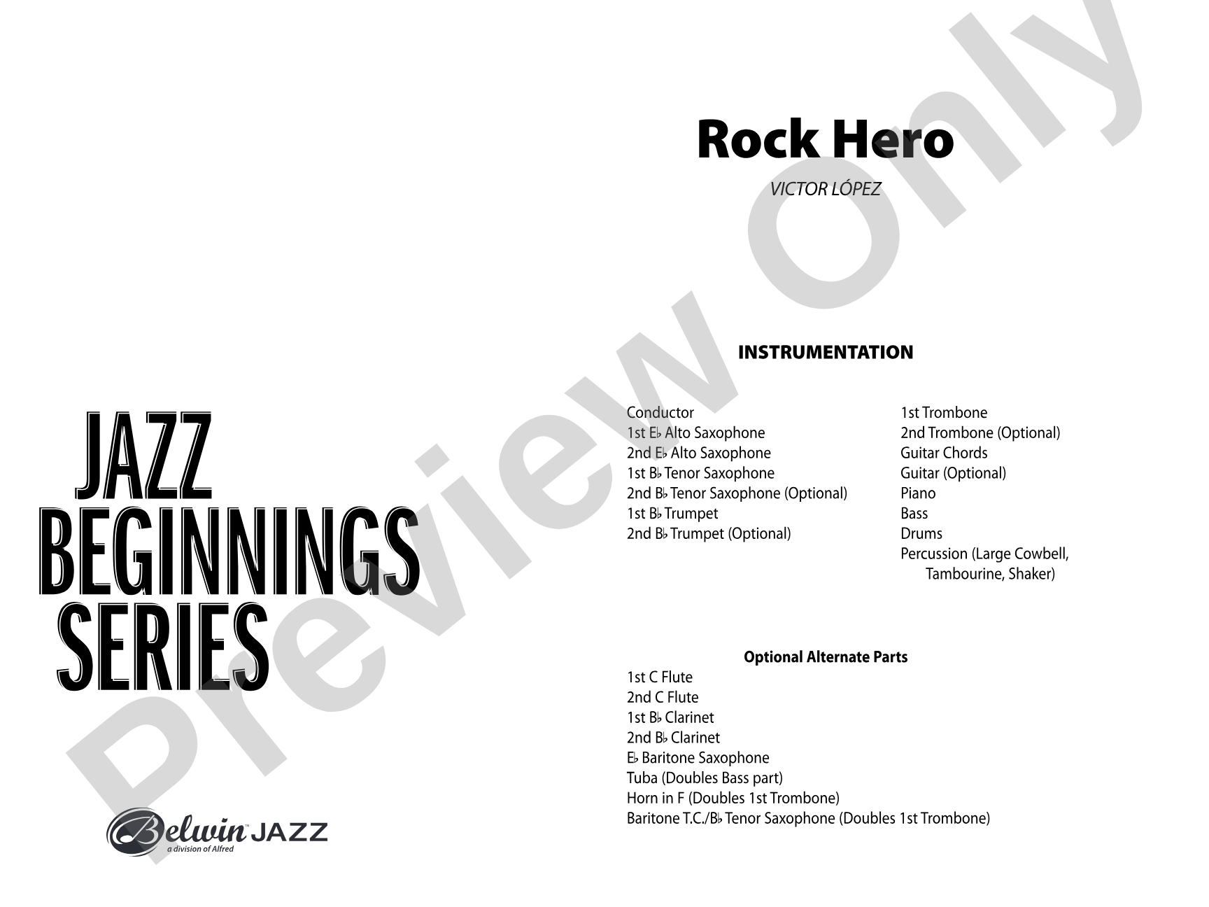 Rock Hero: Jazz Ensemble Conductor Score & Parts