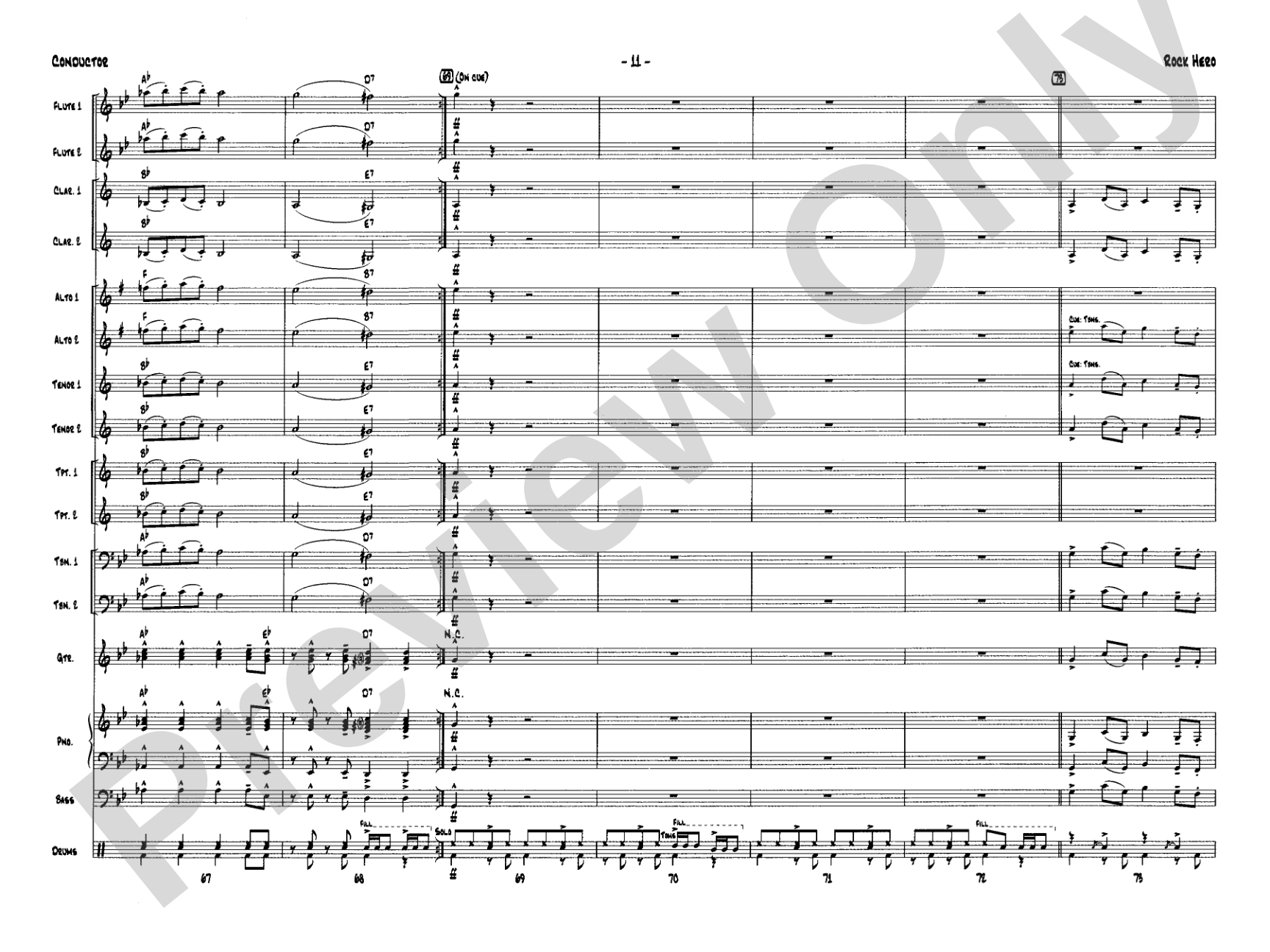 Rock Hero: Jazz Ensemble Conductor Score & Parts
