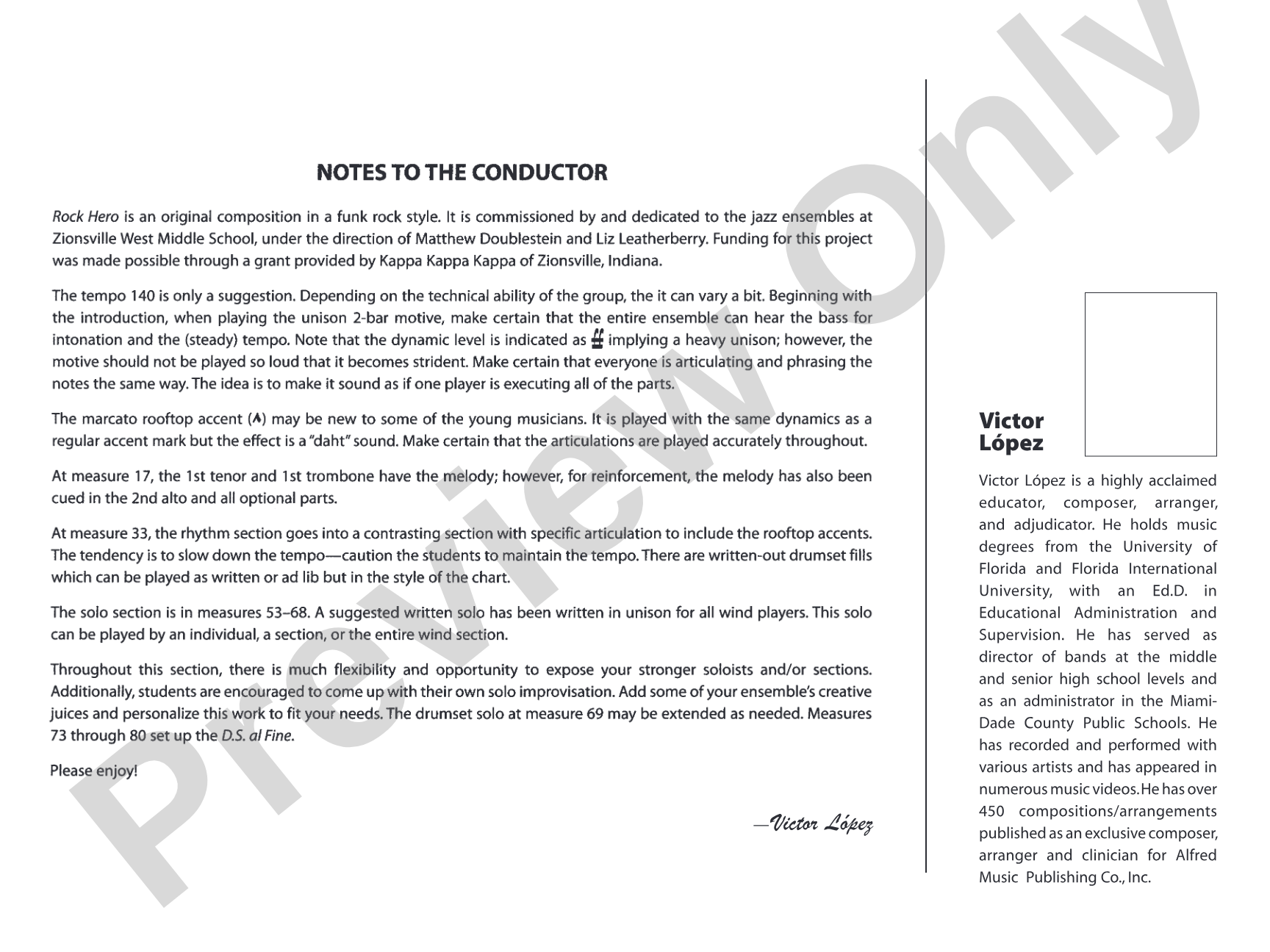 Rock Hero: Jazz Ensemble Conductor Score & Parts