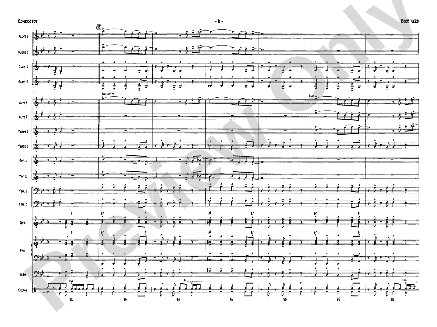Rock Hero: Jazz Ensemble Conductor Score & Parts