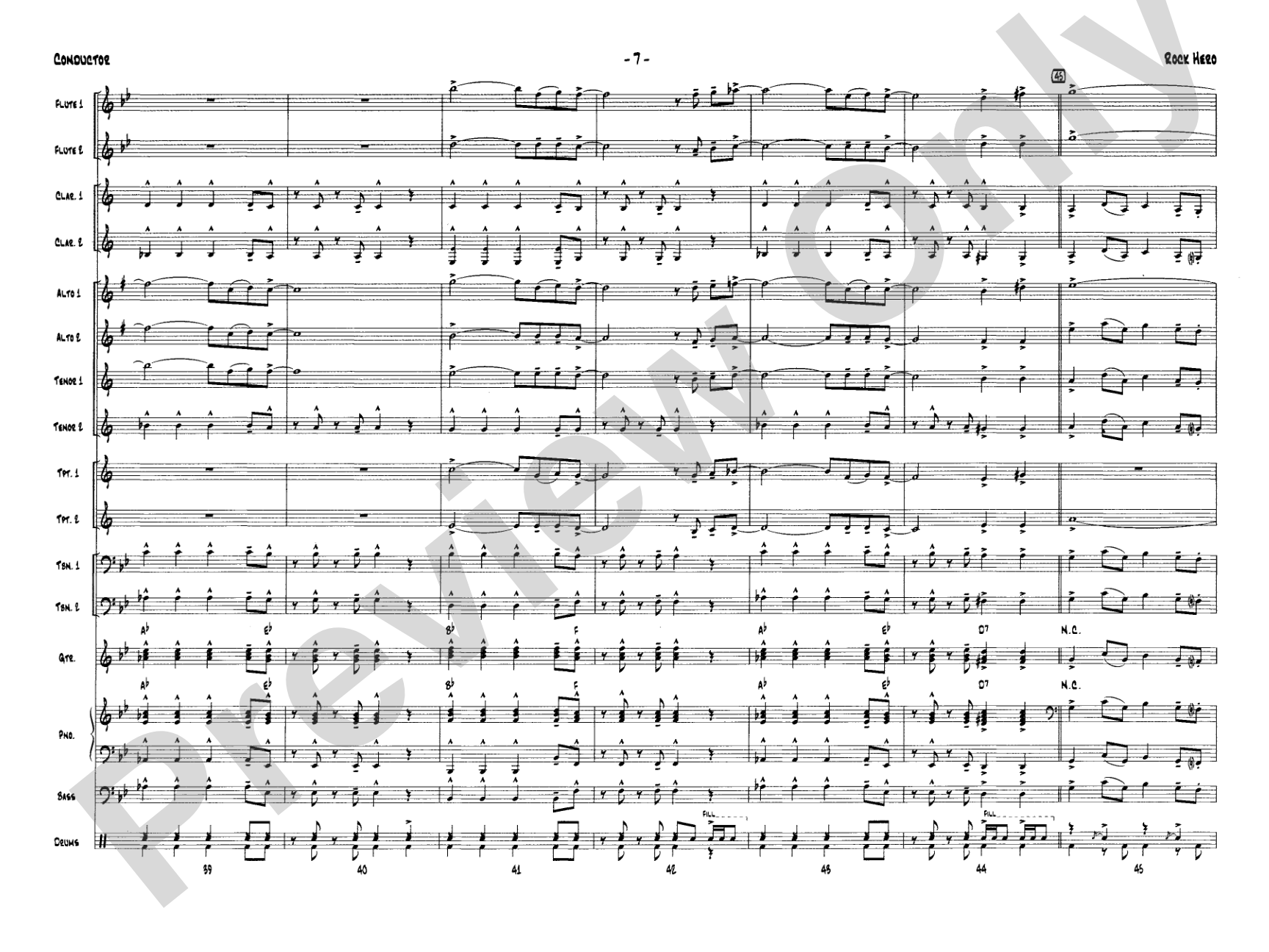 Rock Hero: Jazz Ensemble Conductor Score & Parts