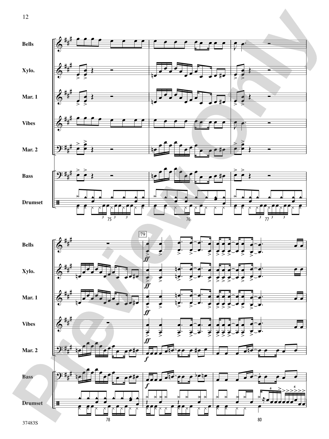 Led Zeppelin Medley: Percussion Ensemble Score & Parts