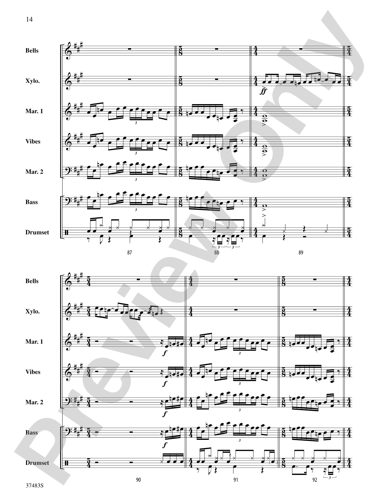 Led Zeppelin Medley: Percussion Ensemble Score & Parts