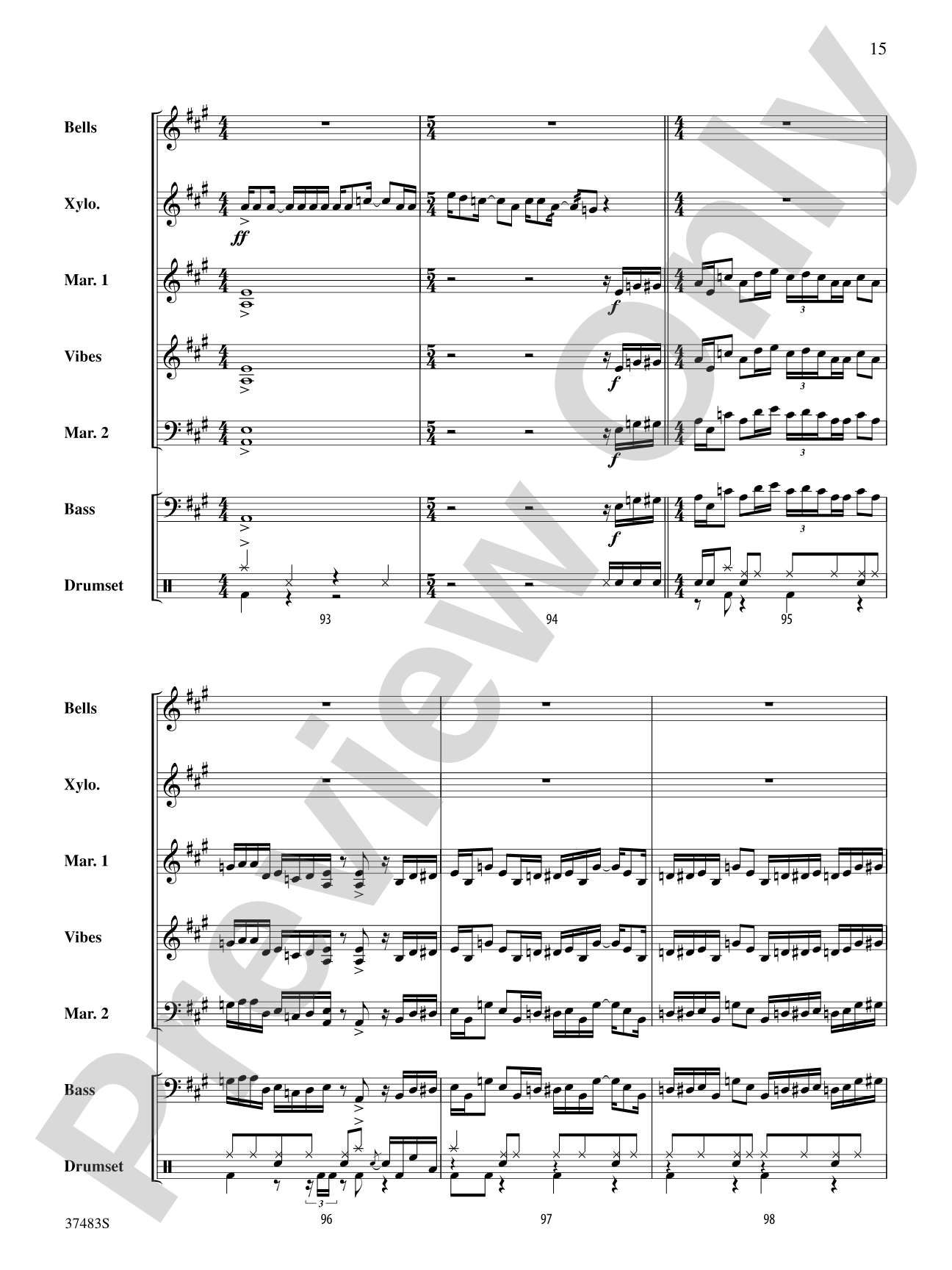 Led Zeppelin Medley: Percussion Ensemble Score & Parts