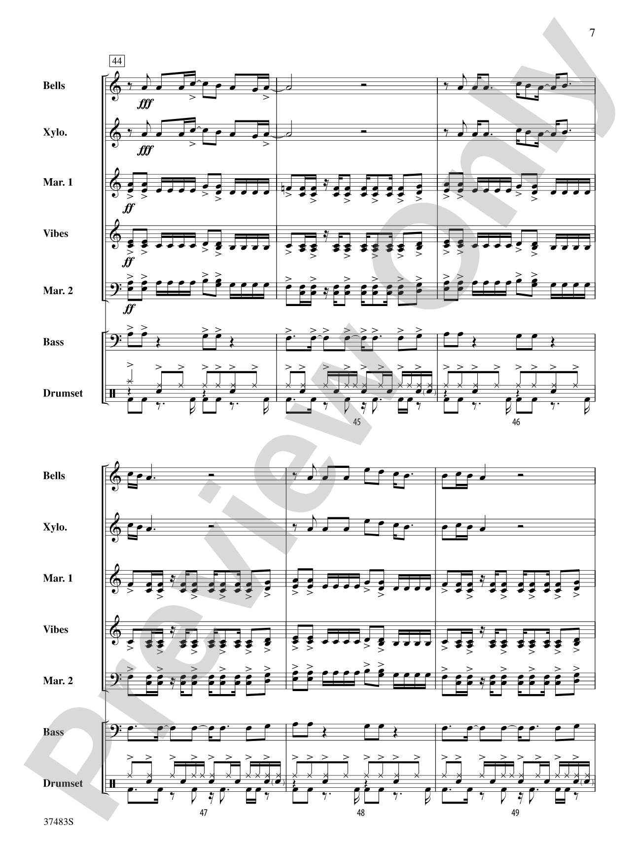 Led Zeppelin Medley: Percussion Ensemble Score & Parts