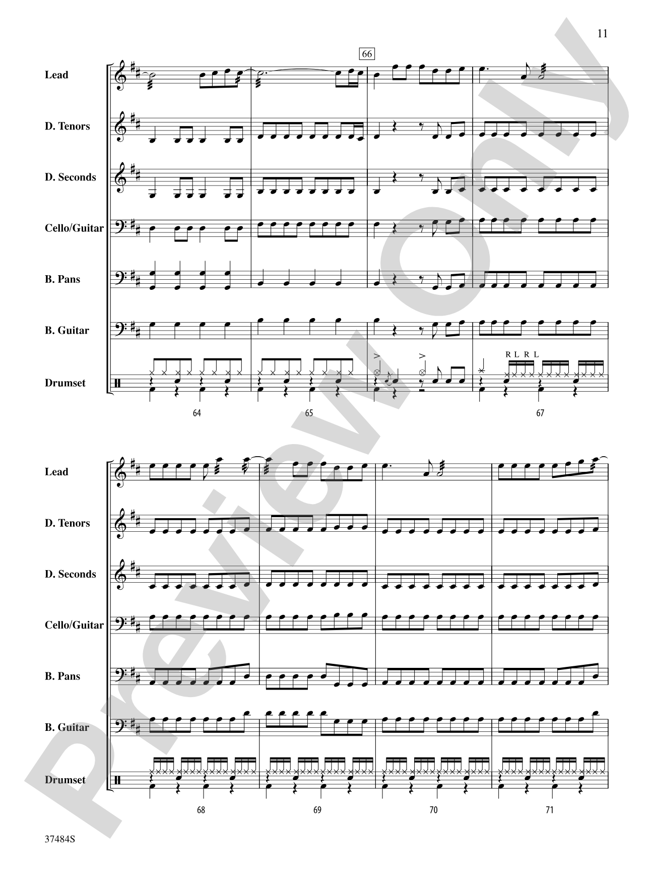 ABBA Medley: Steel Drum Conductor Score & Parts