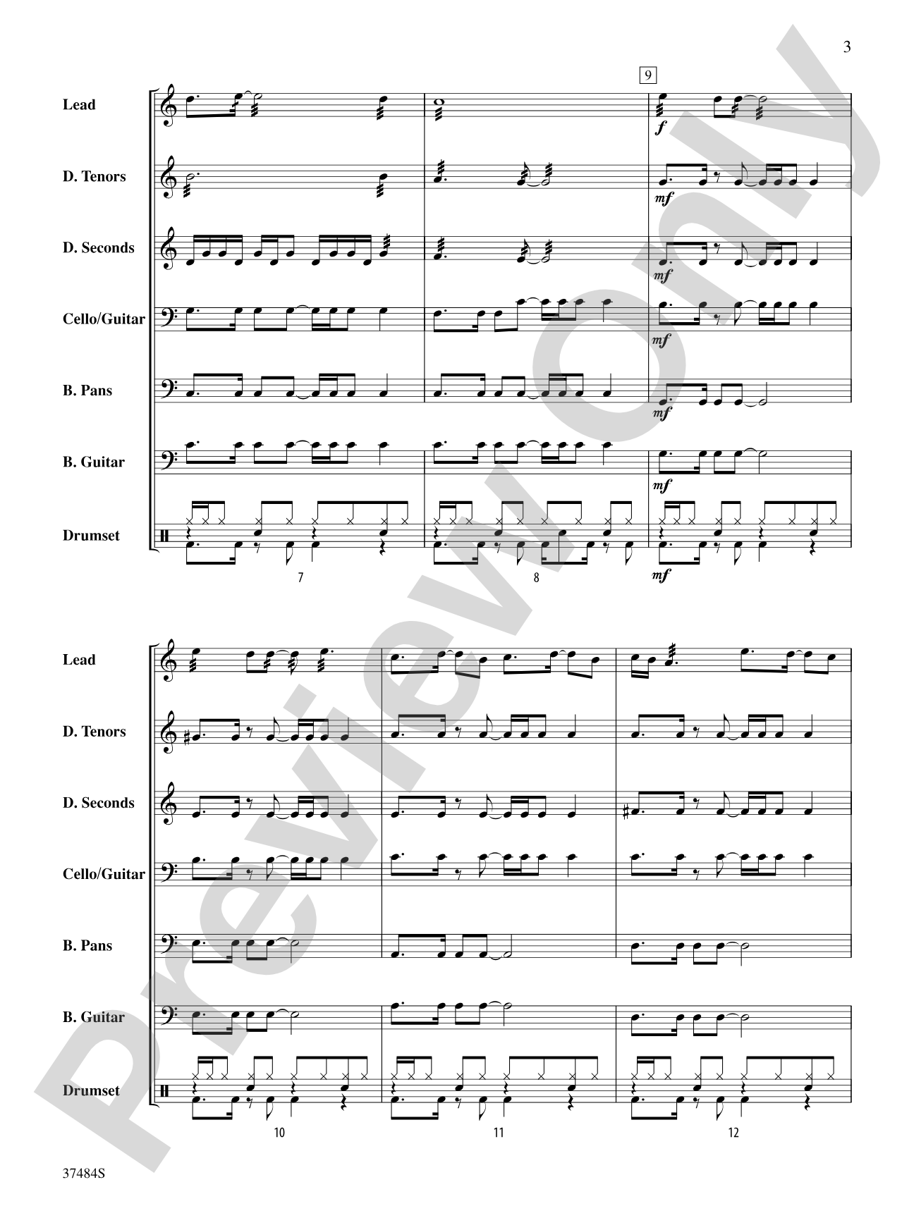 ABBA Medley: Steel Drum Conductor Score & Parts