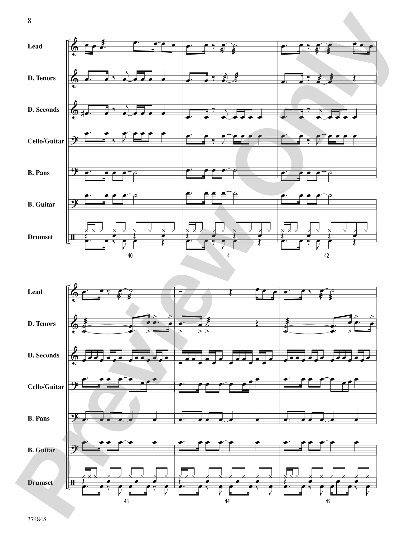 ABBA Medley: Steel Drum Conductor Score & Parts