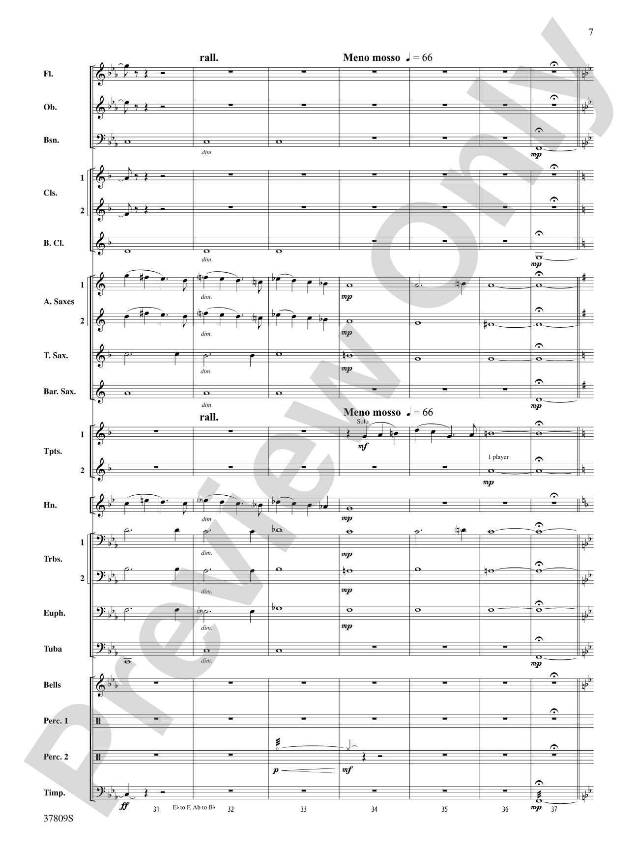 Reflections on a New Tomorrow: Concert Band Conductor Score & Parts