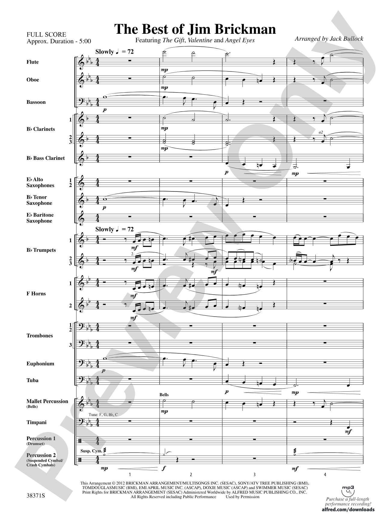 The Best of Jim Brickman: Concert Band Conductor Score & Parts