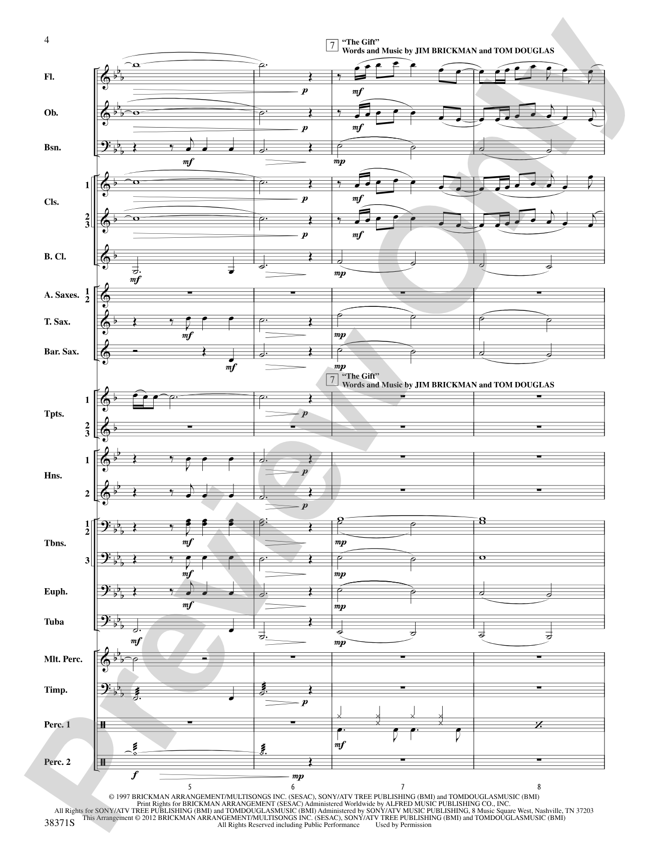 The Best of Jim Brickman: Concert Band Conductor Score & Parts