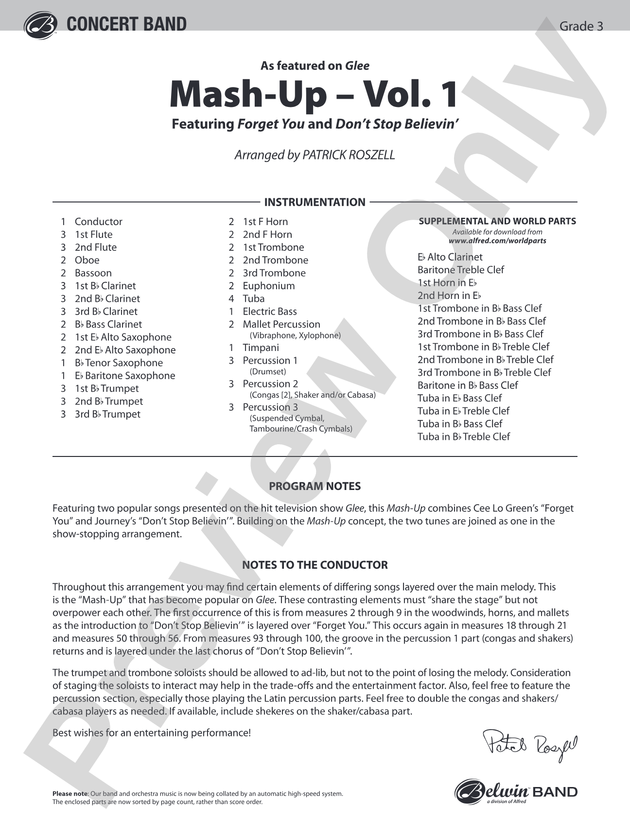 Mash-Up – Vol. 1: Concert Band Conductor Score & Parts