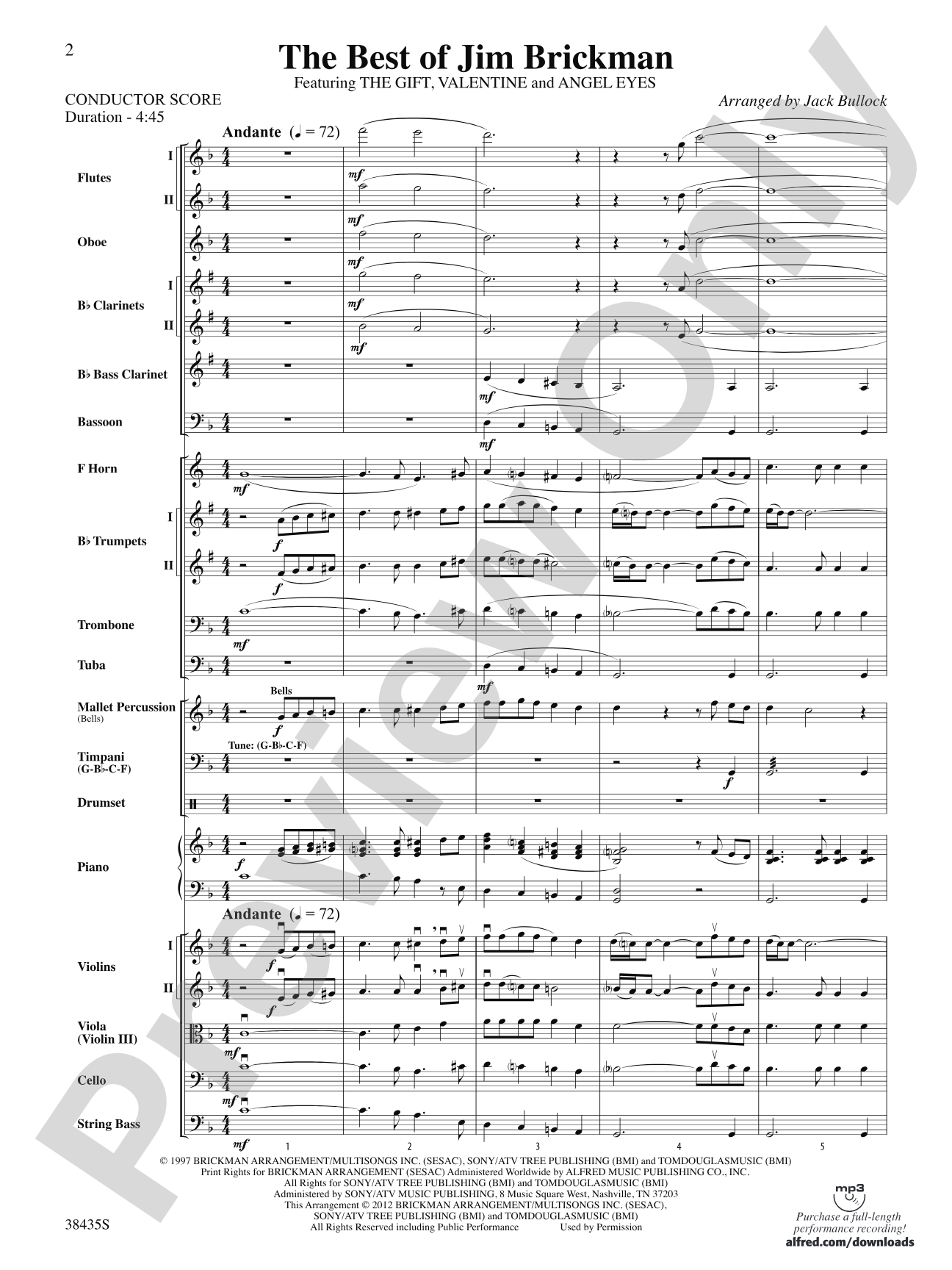 The Best of Jim Brickman: Full Orchestra Conductor Score & Parts