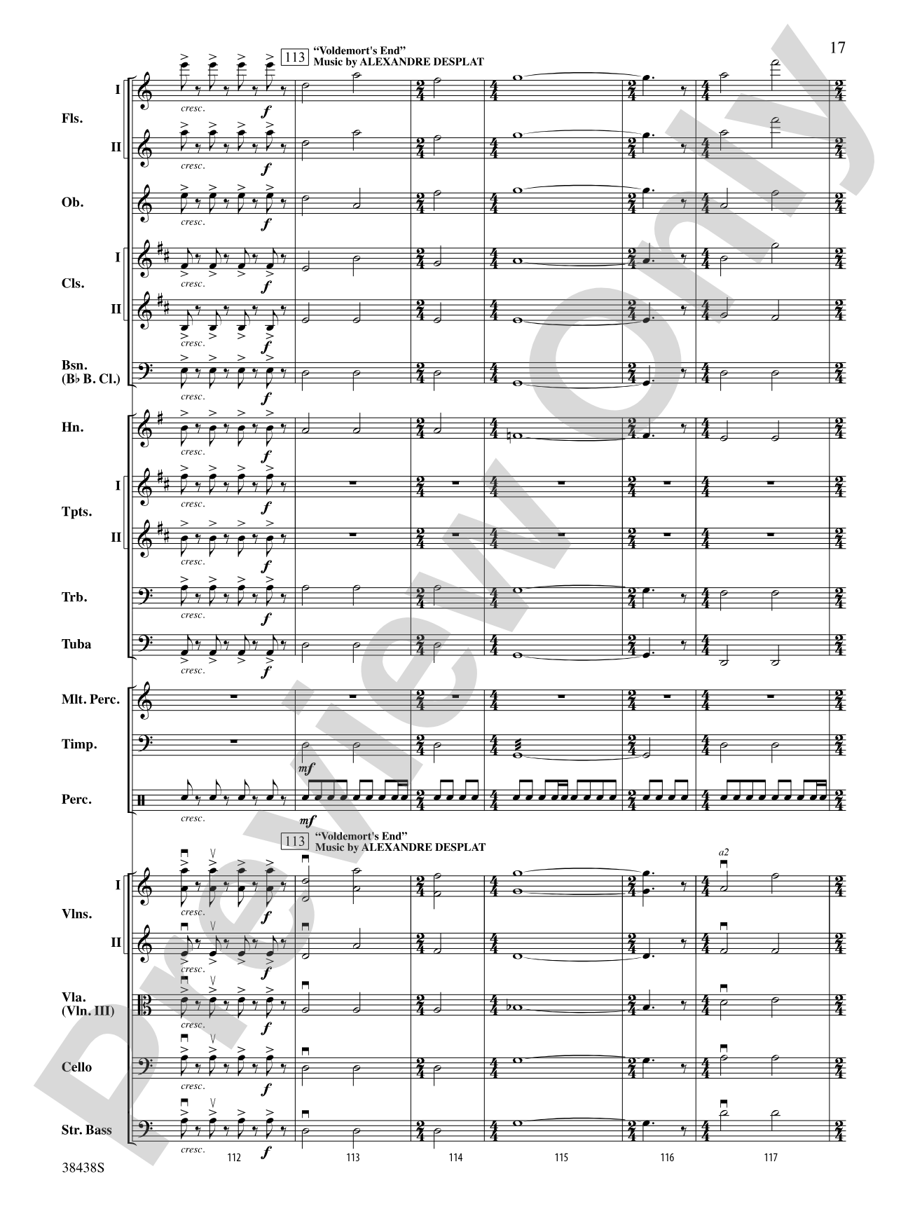 Harry Potter and the Deathly Hallows, Part 2, Selections from: Full Orchestra Conductor Score & Parts