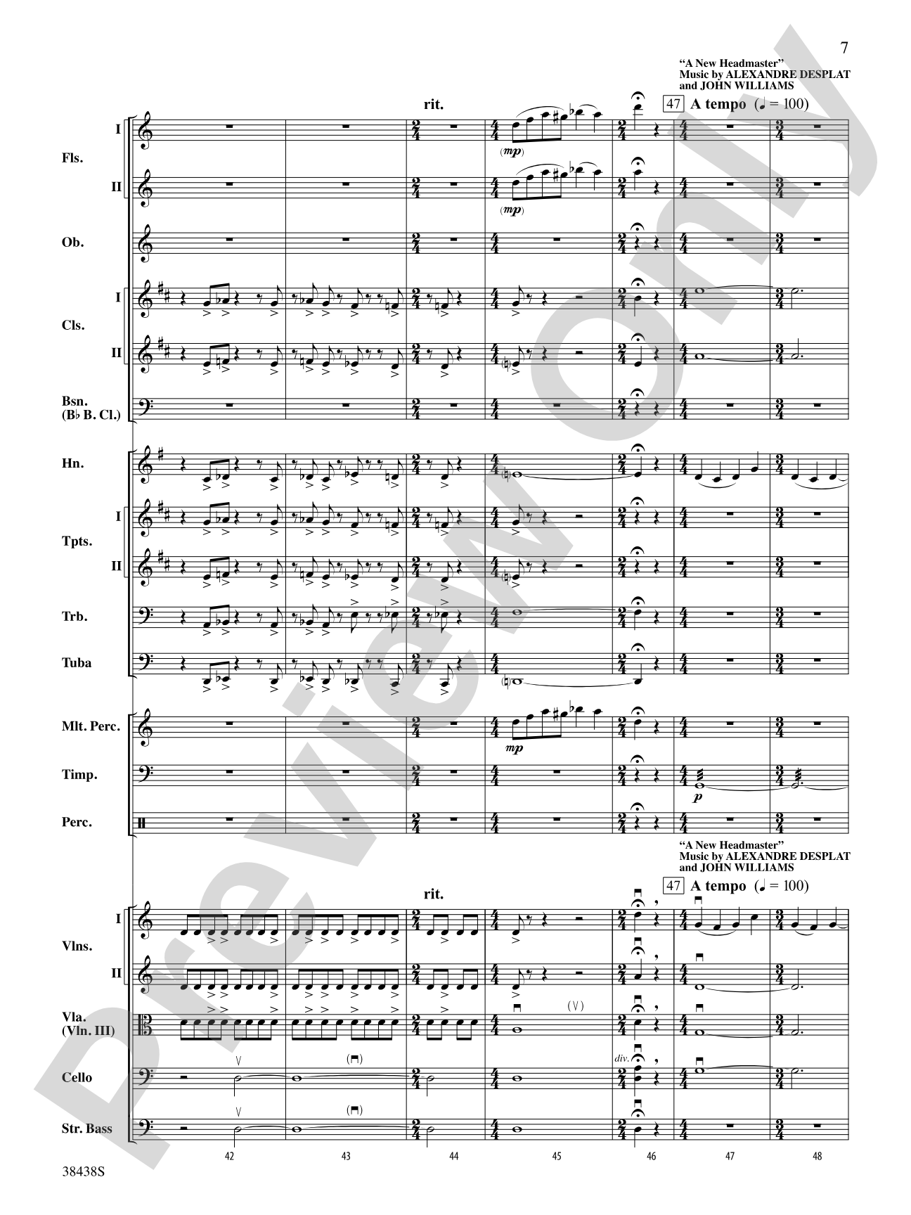 Harry Potter and the Deathly Hallows, Part 2, Selections from: Full Orchestra Conductor Score & Parts