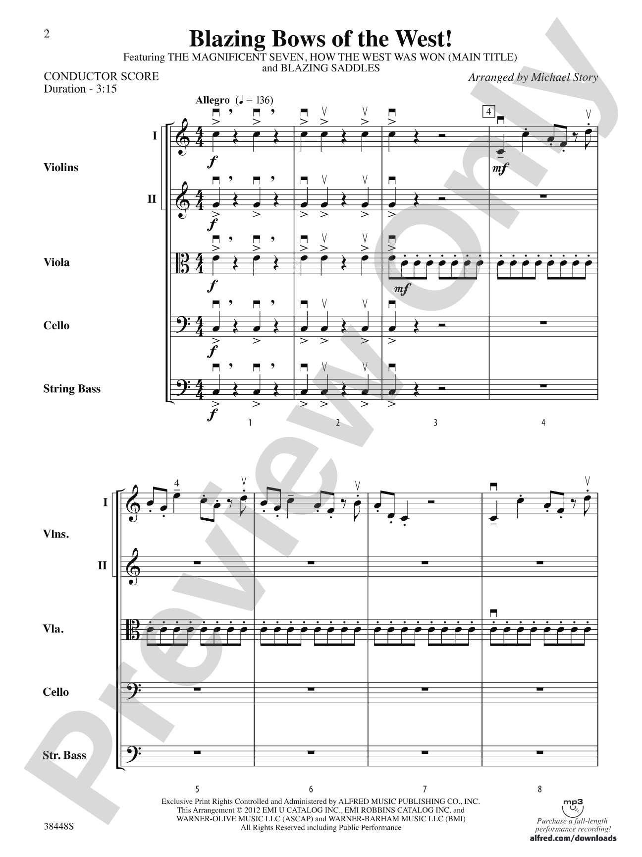 Blazing Bows of the West!: String Orchestra Conductor Score & Parts