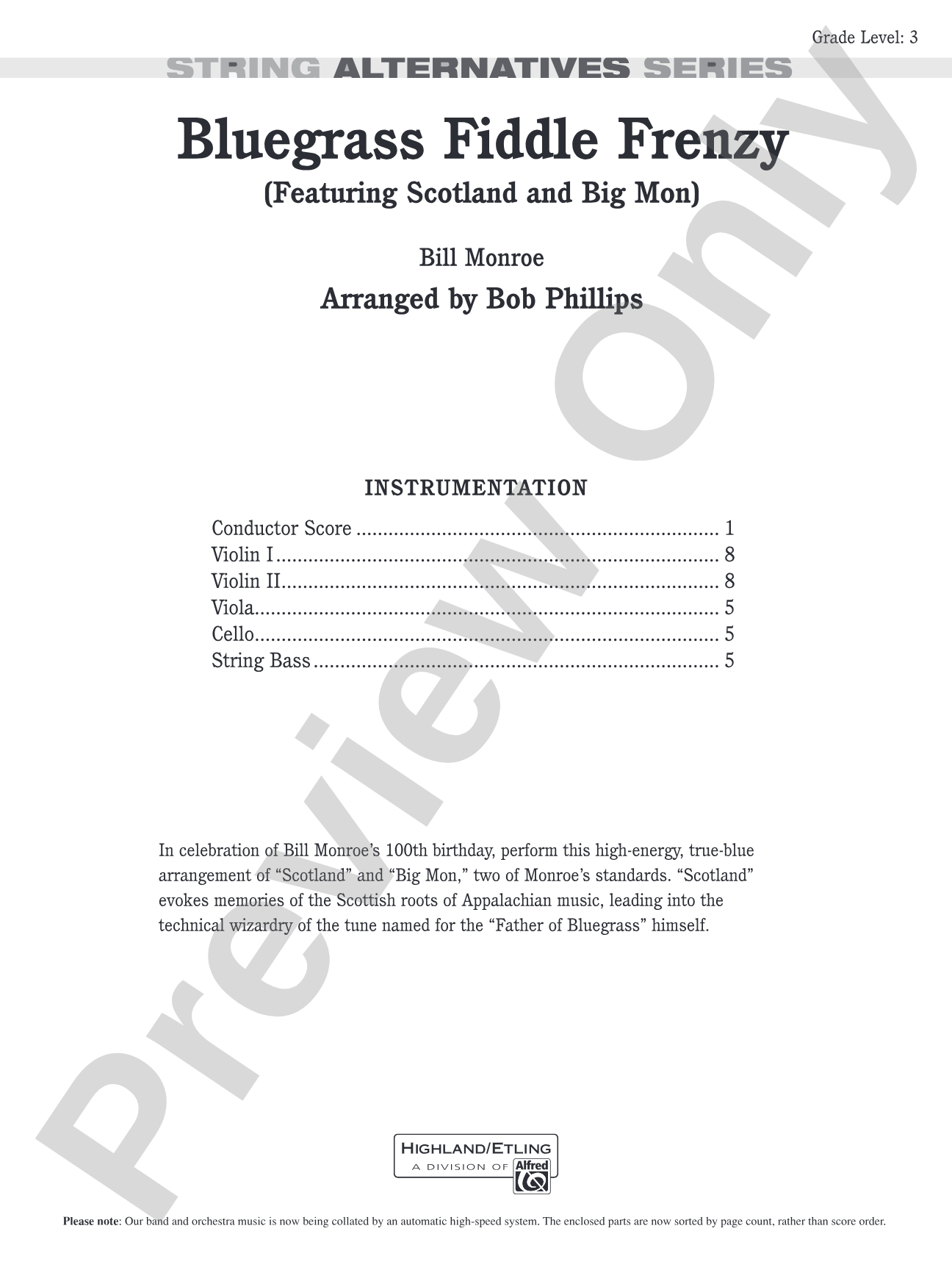 Bluegrass Fiddle Frenzy: String Orchestra Conductor Score & Parts