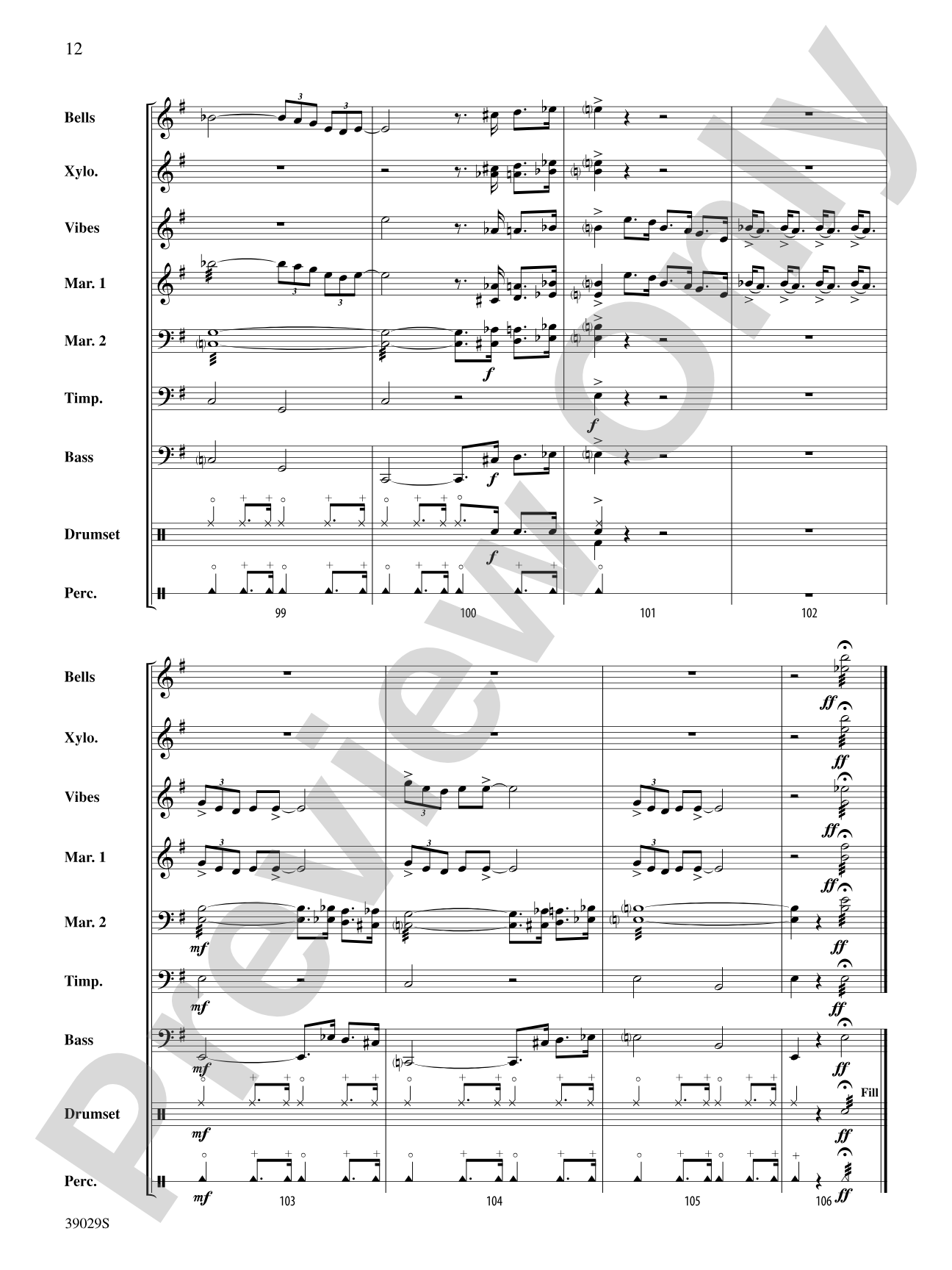 The Pink Panther Medley (Inspector Clouseau and The Pink Panther Theme): Percussion Ensemble Score & Parts