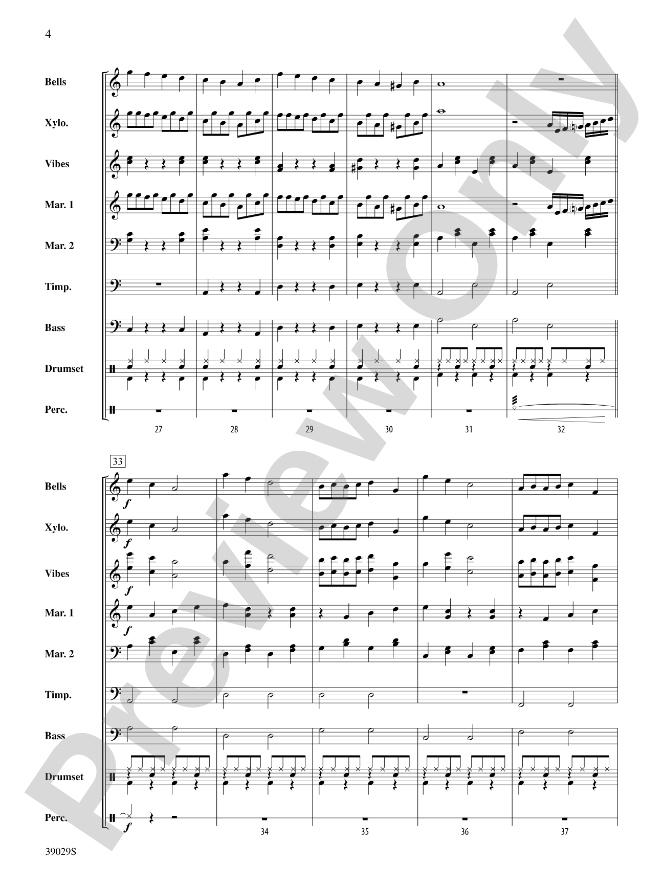 The Pink Panther Medley (Inspector Clouseau and The Pink Panther Theme): Percussion Ensemble Score & Parts